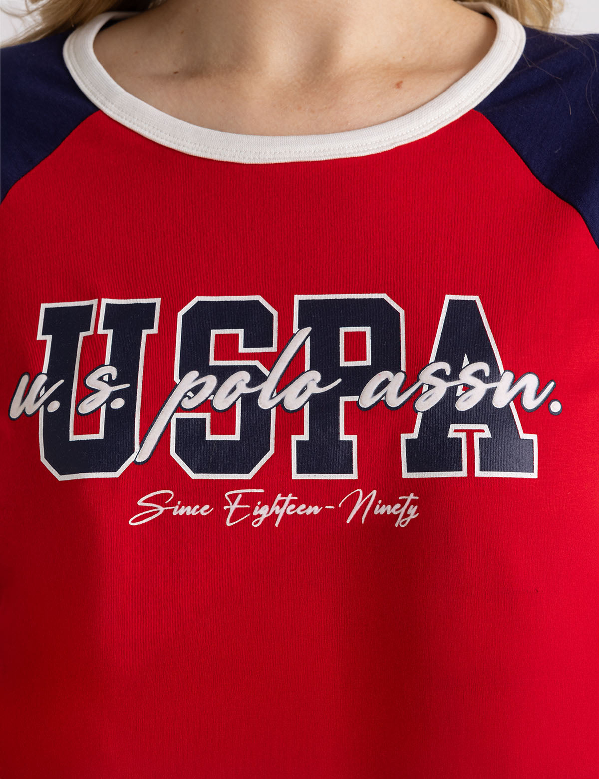 Flocked Script Raglan Ringer T-Shirt | Vintage Style Tee