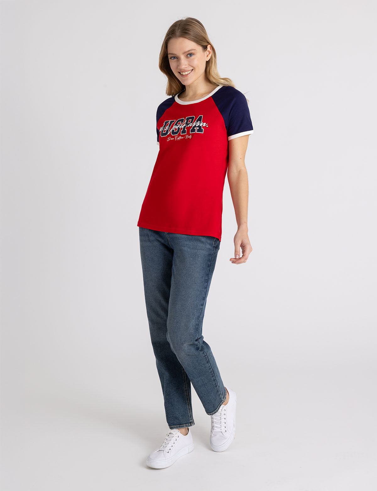 Flocked Script Raglan Ringer T-Shirt | Vintage Style Tee