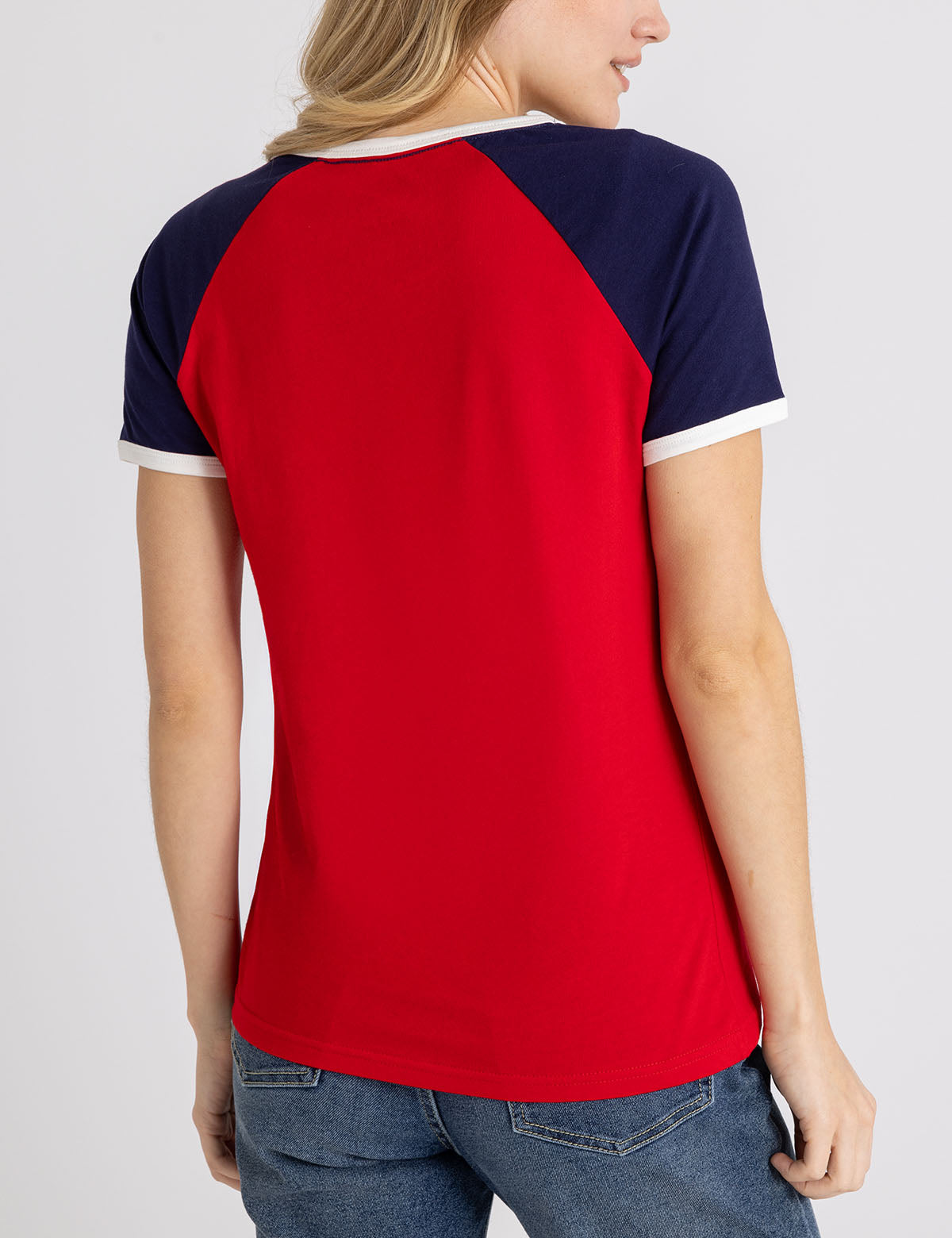 Flocked Script Raglan Ringer T-Shirt | Vintage Style Tee