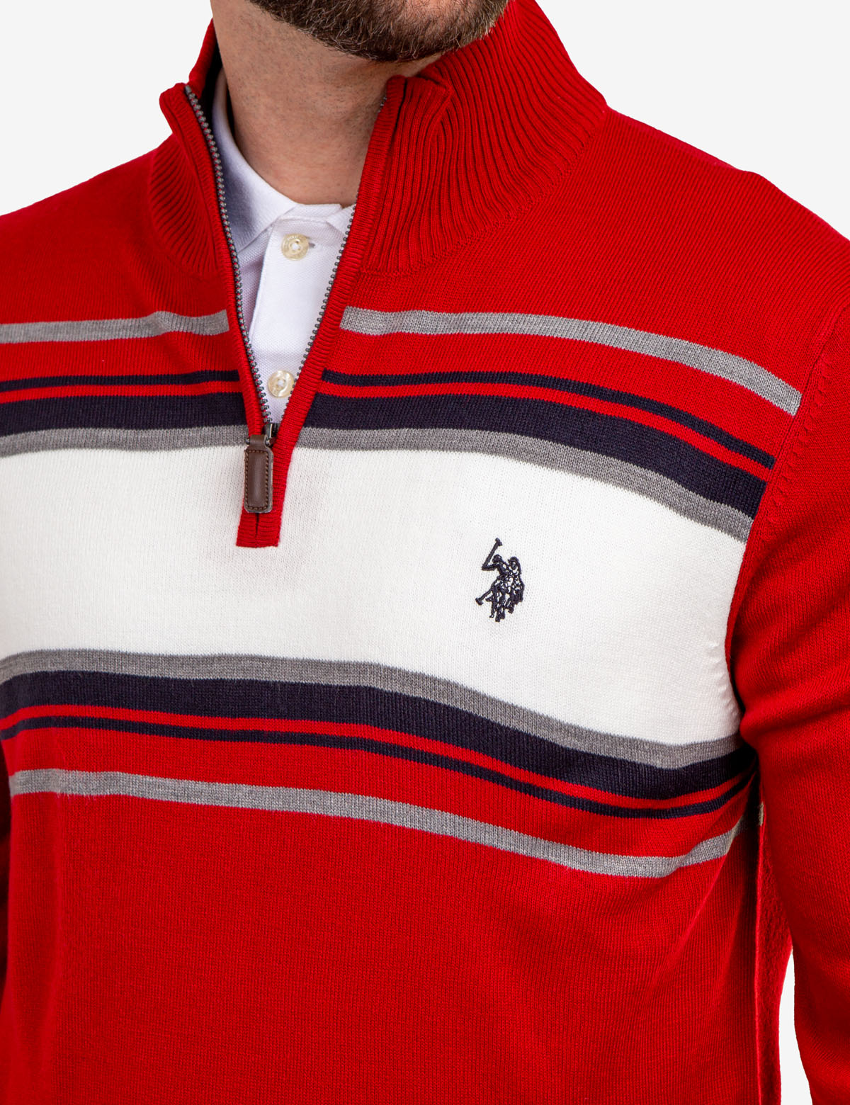 Soft Stripe 1/4 Zip Sweater for Men & Women | Comfortable Knit