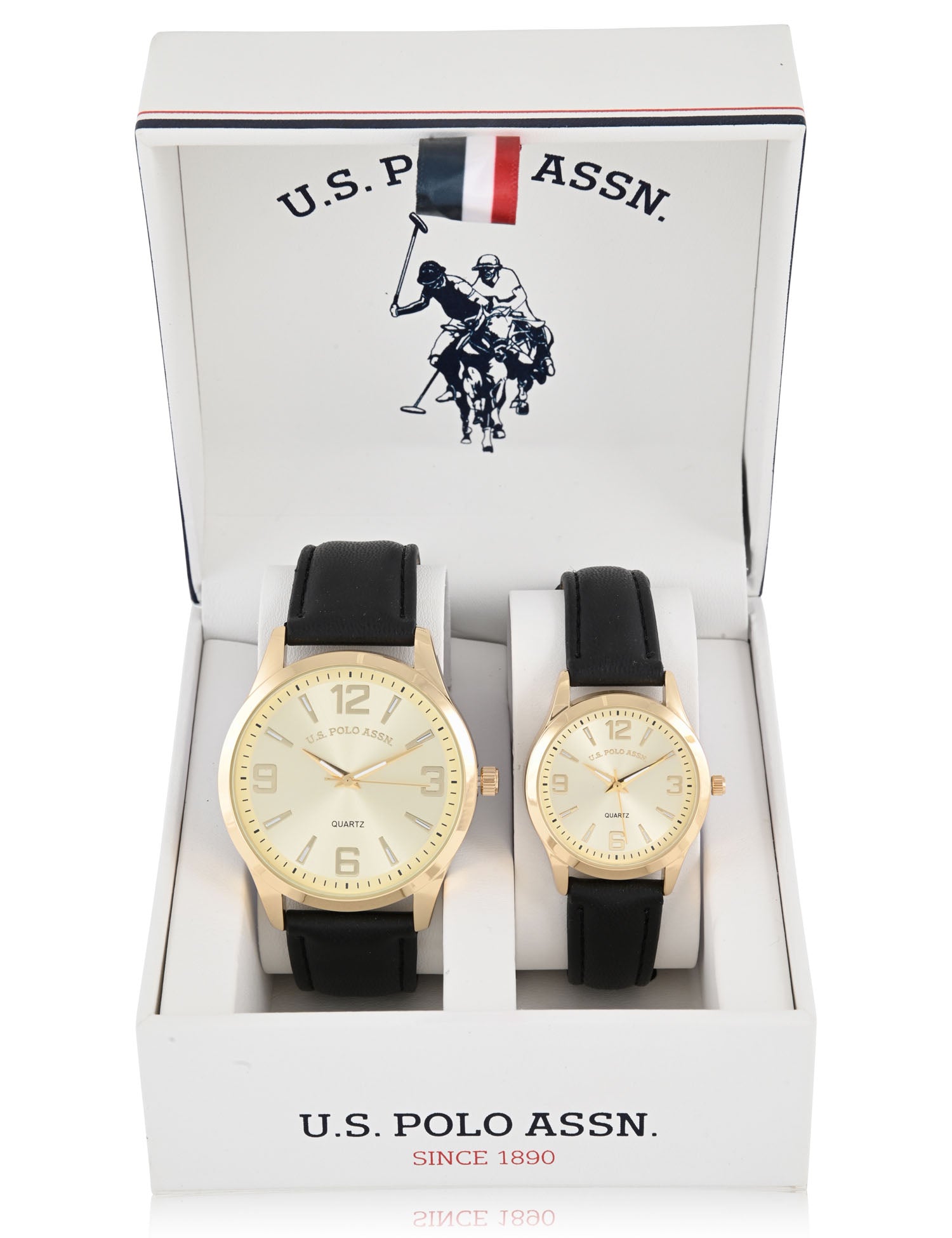 Black Strap Watch Set for Couples | His and Hers Matching Watches