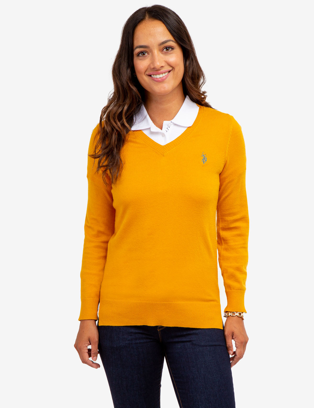 Soft Touch V-Neck Sweater with Ribbed Details | Casual Long Sleeve