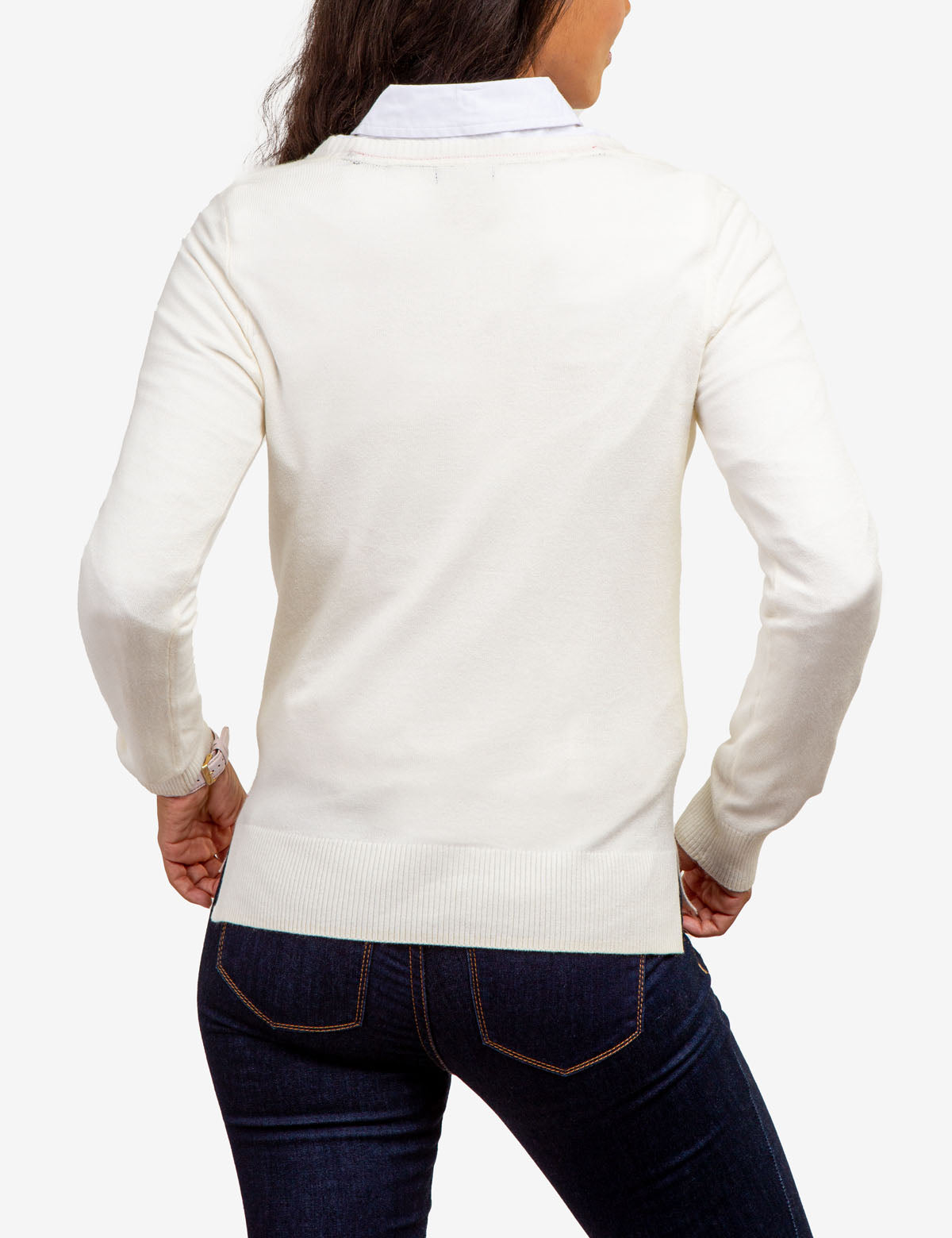 Soft Touch V-Neck Sweater with Ribbed Details | Casual Long Sleeve