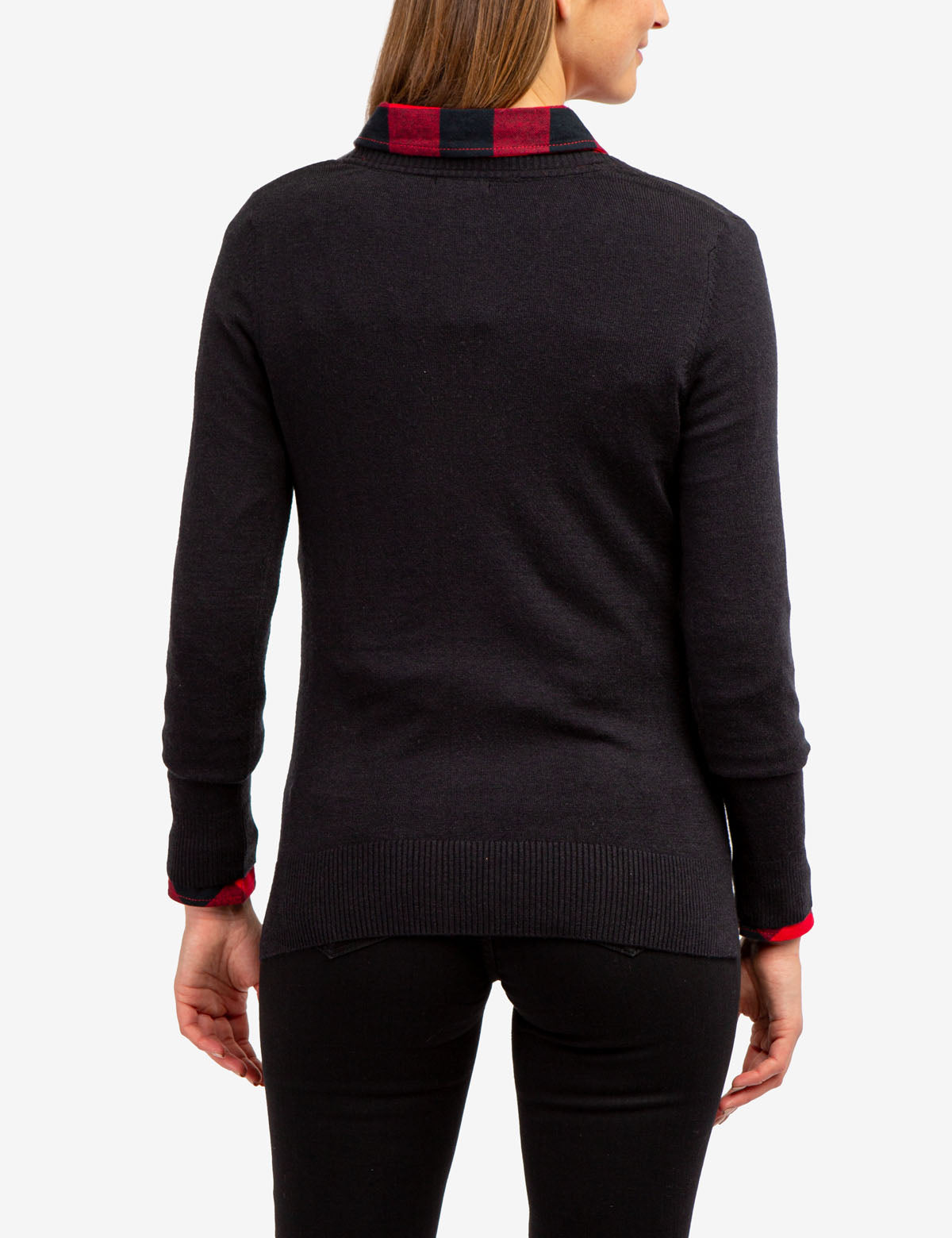 Soft Touch V-Neck Sweater with Ribbed Details | Casual Long Sleeve