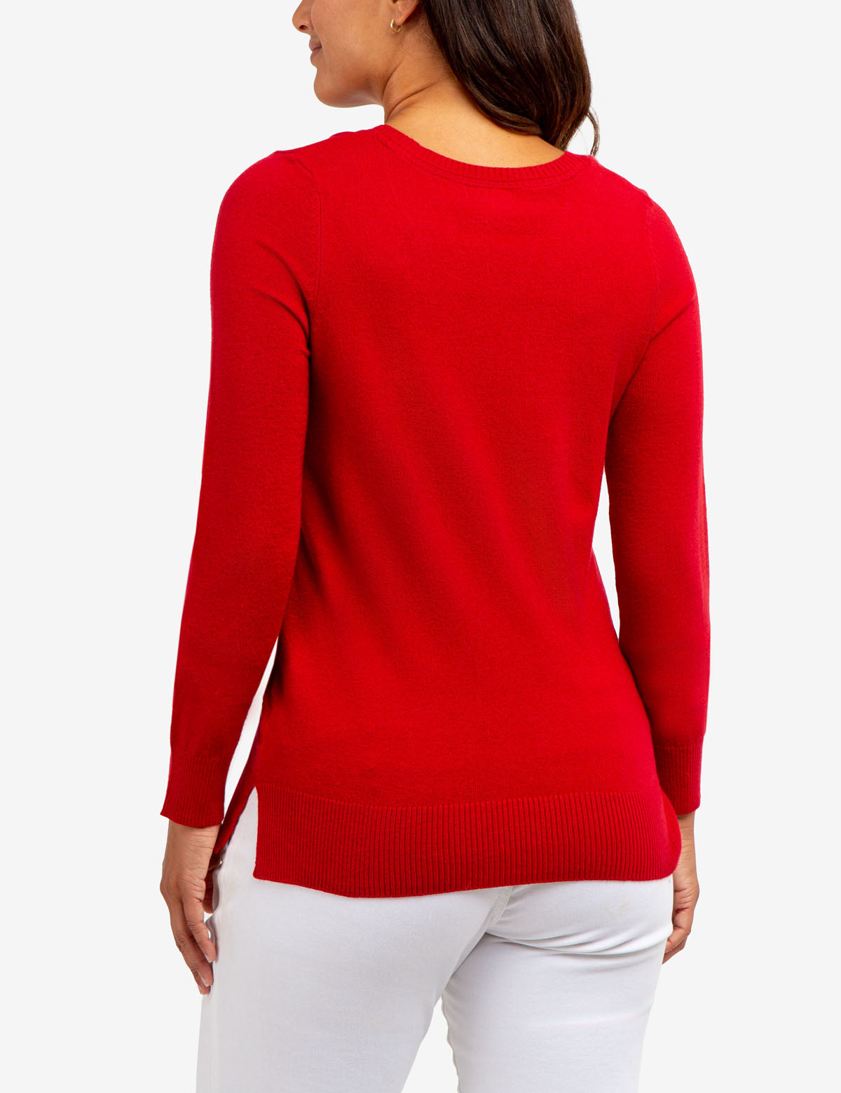 Soft Touch V-Neck Sweater with Ribbed Details | Casual Long Sleeve