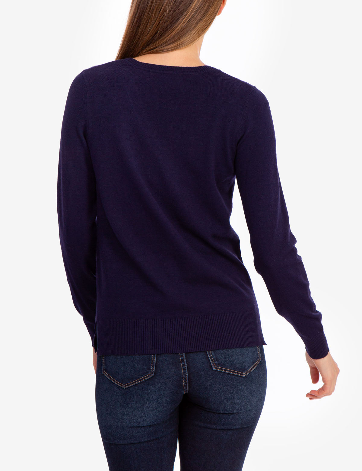 Soft Touch V-Neck Sweater with Ribbed Details | Casual Long Sleeve