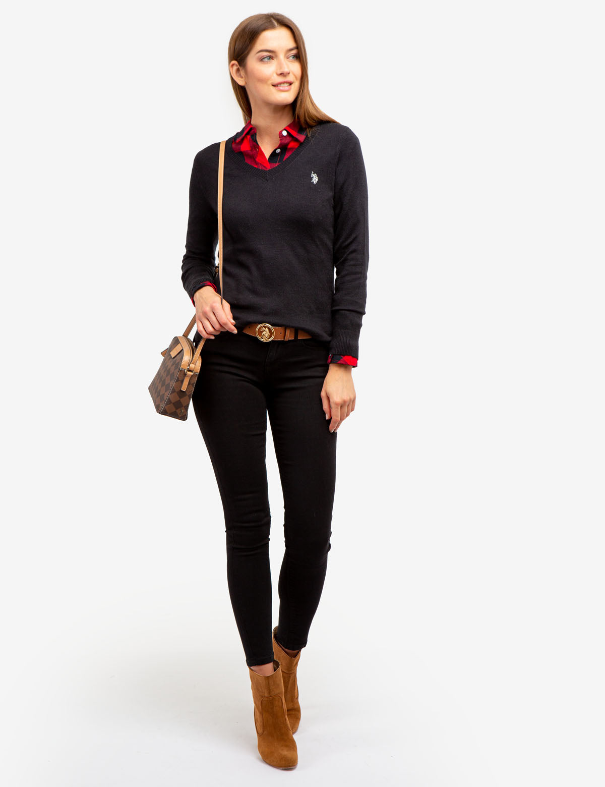 Soft Touch V-Neck Sweater with Ribbed Details | Casual Long Sleeve
