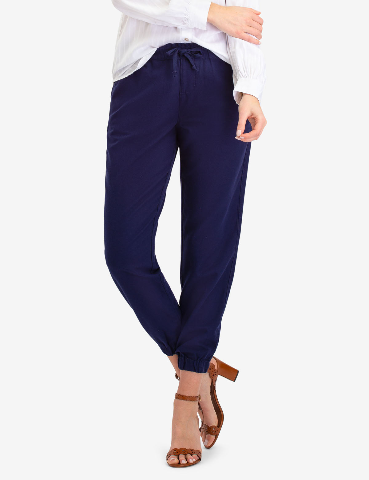 Soft Twill Pants with Drawstring Waist & Pockets | Comfort Fit