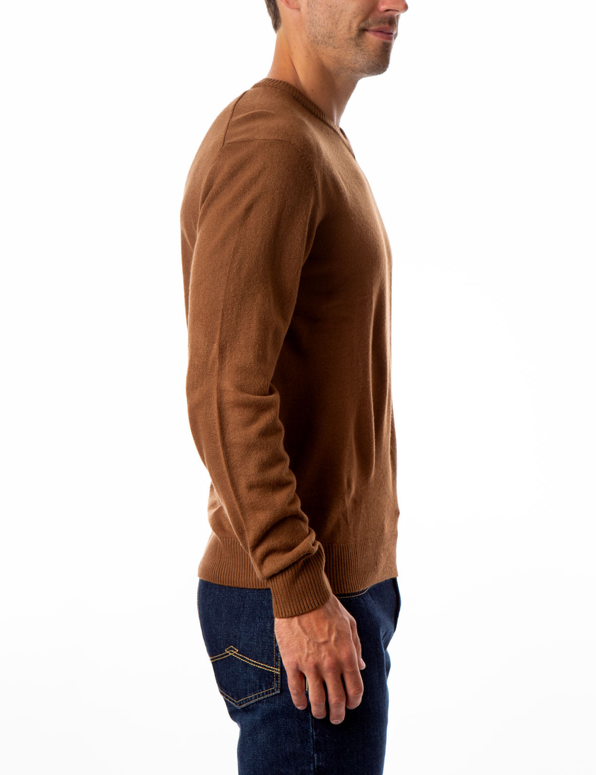 Soft V-Neck Sweater with Rib Knit Cuffs | Acrylic Comfort Wear