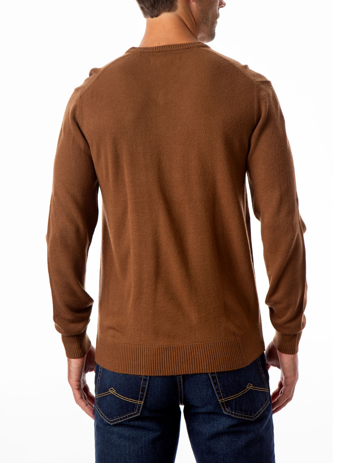 Soft V-Neck Sweater with Rib Knit Cuffs | Acrylic Comfort Wear