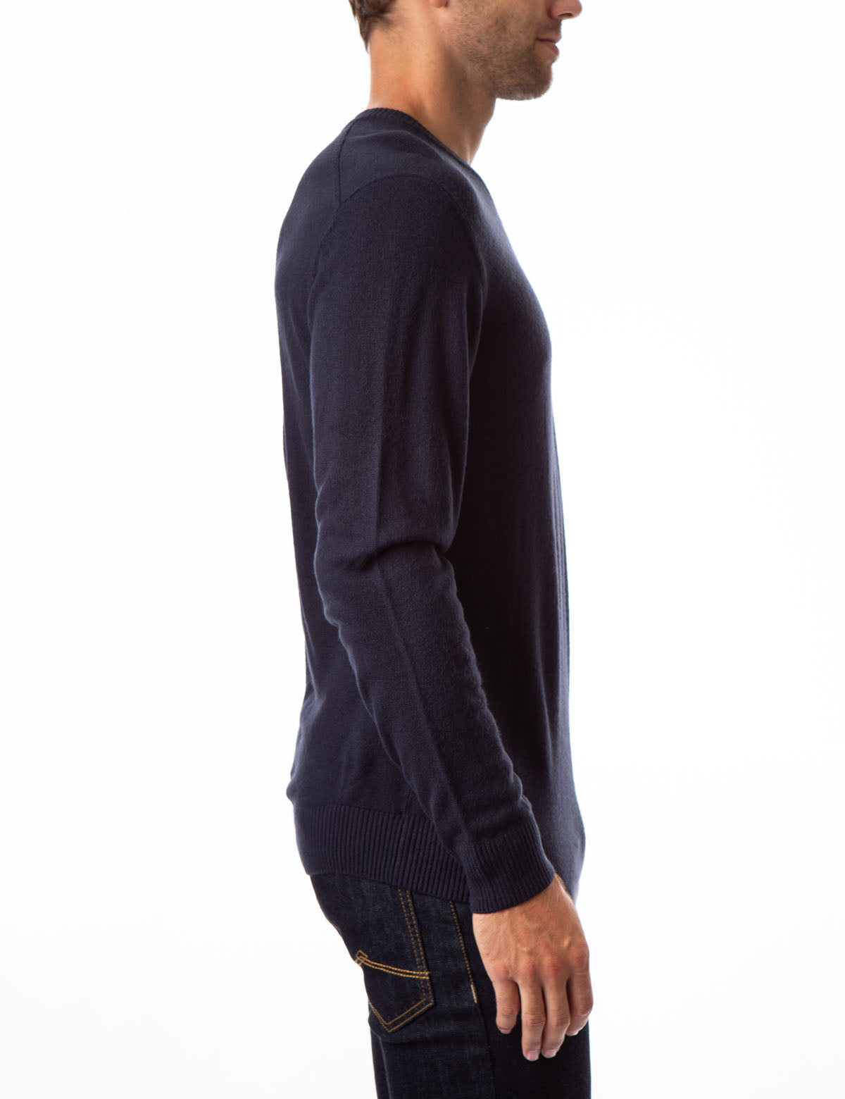 Soft V-Neck Sweater with Rib Knit Cuffs | Acrylic Comfort Wear