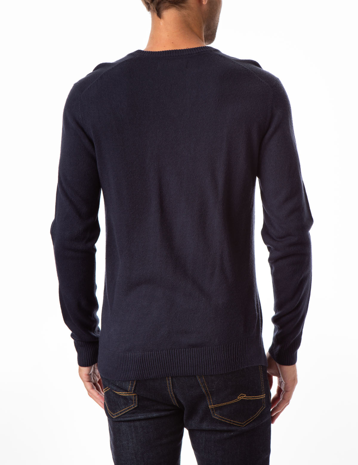 Soft V-Neck Sweater with Rib Knit Cuffs | Acrylic Comfort Wear