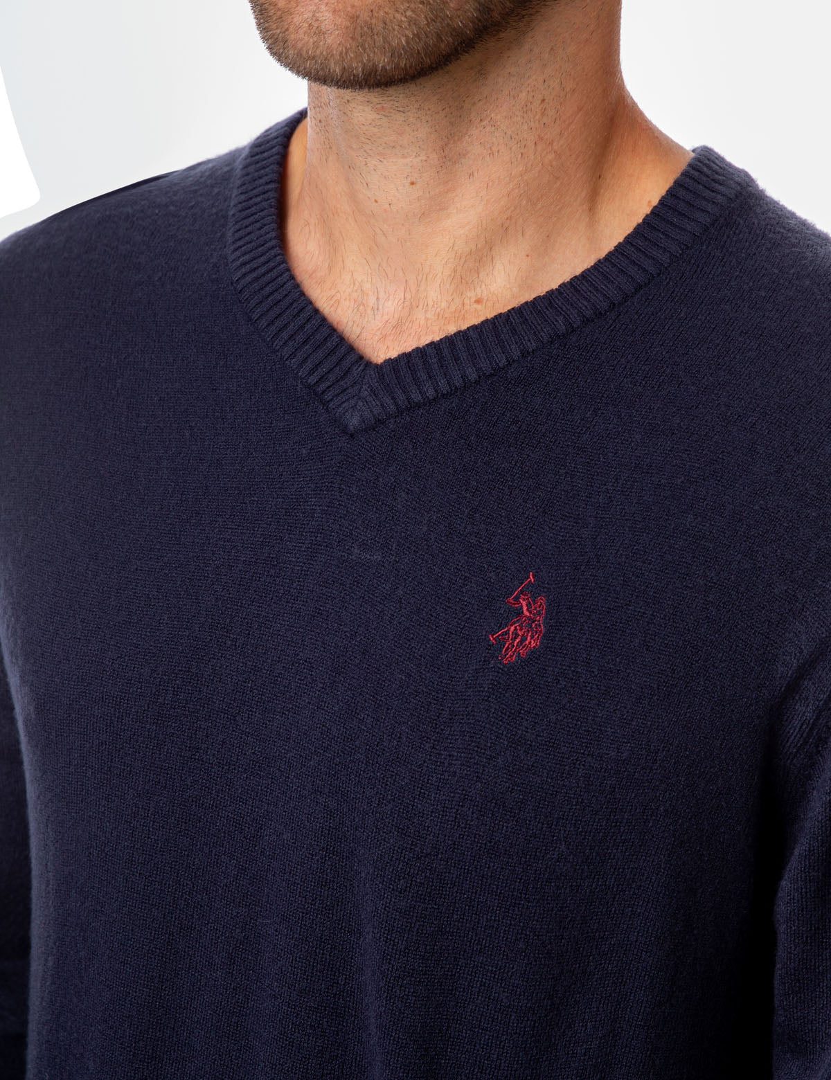 Soft V-Neck Sweater with Rib Knit Cuffs | Acrylic Comfort Wear
