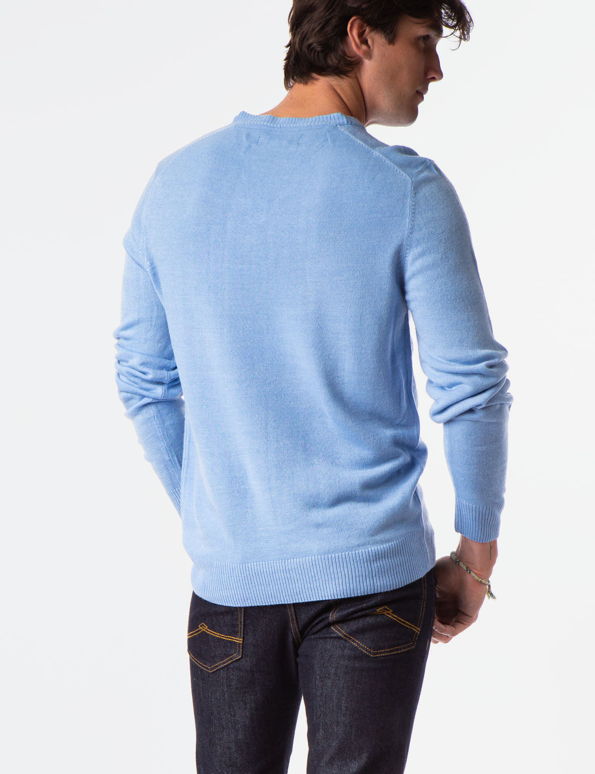 Soft V-Neck Sweater with Rib Knit Cuffs | Acrylic Comfort Wear