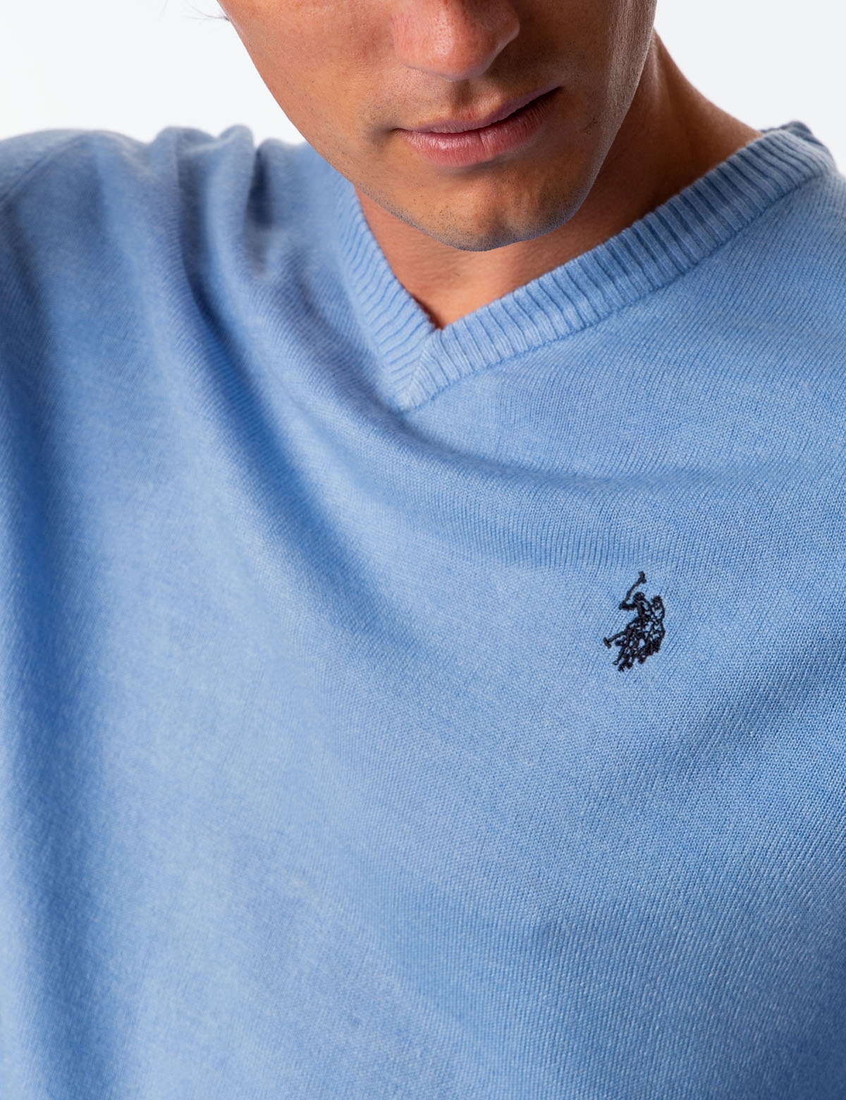 Soft V-Neck Sweater with Rib Knit Cuffs | Acrylic Comfort Wear
