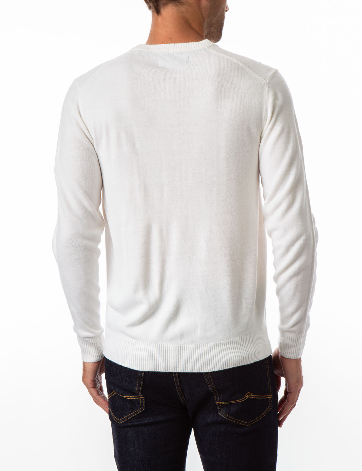 Soft V-Neck Sweater with Rib Knit Cuffs | Acrylic Comfort Wear