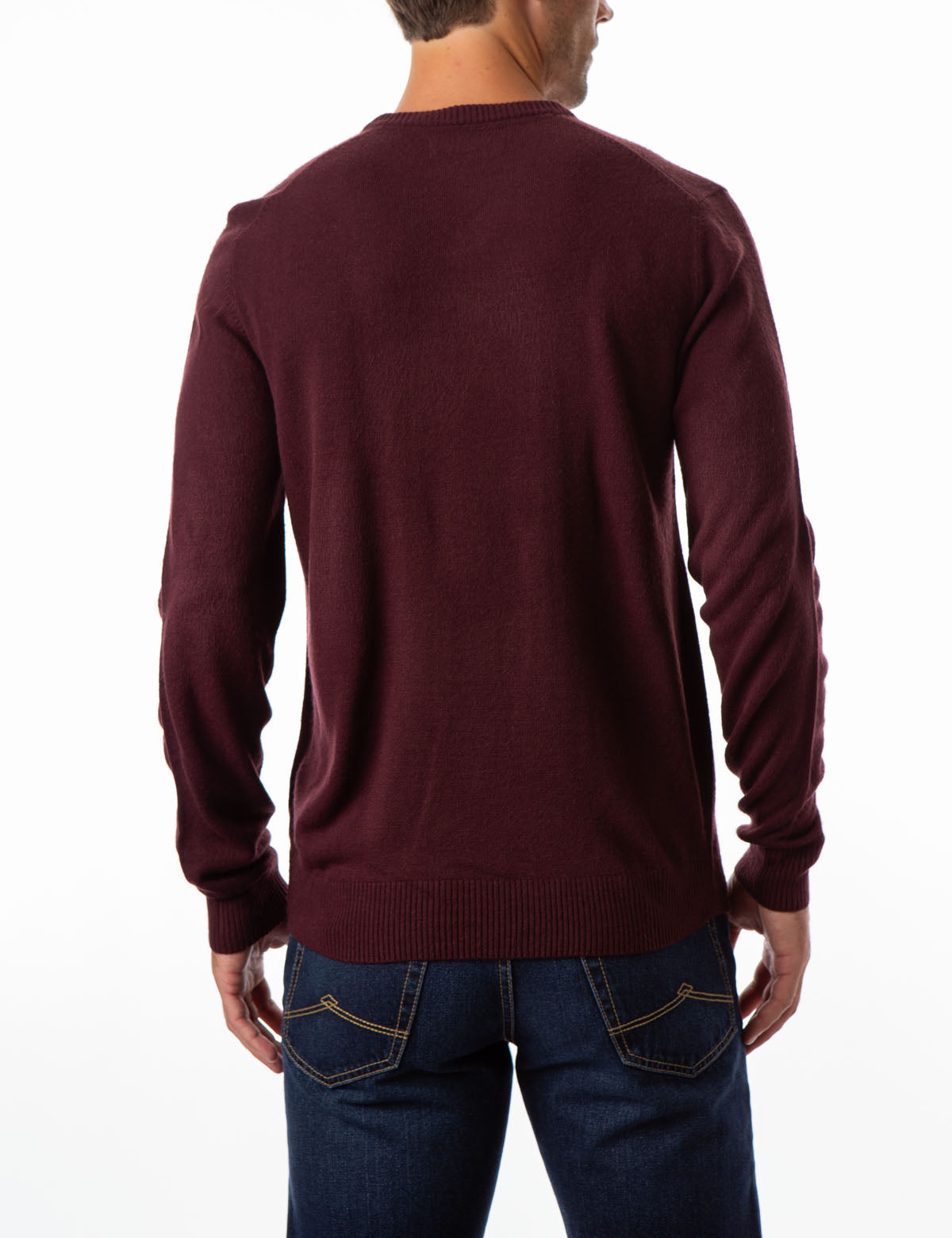Soft V-Neck Sweater with Rib Knit Cuffs | Acrylic Comfort Wear