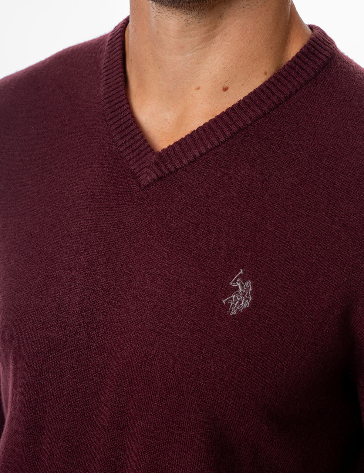 Soft V-Neck Sweater with Rib Knit Cuffs | Acrylic Comfort Wear