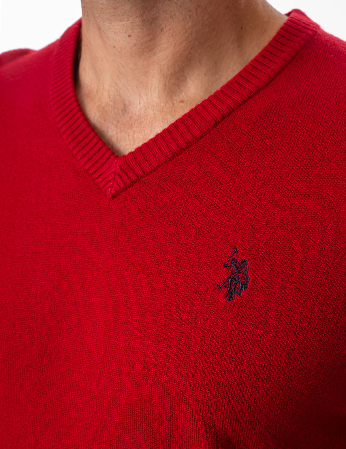 Soft V-Neck Sweater with Rib Knit Cuffs | Acrylic Comfort Wear