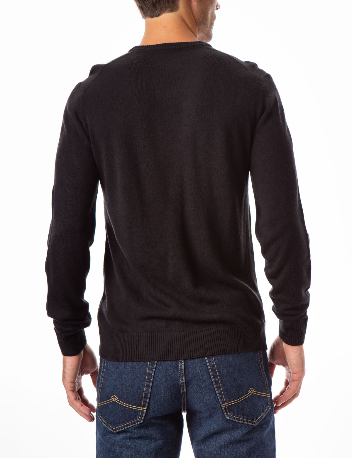 Soft V-Neck Sweater with Rib Knit Cuffs | Acrylic Comfort Wear