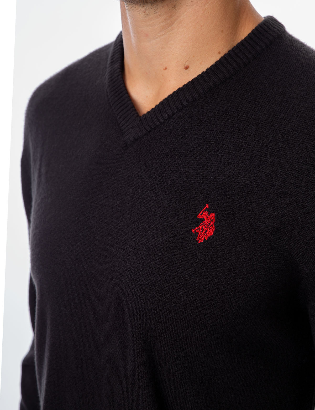 Soft V-Neck Sweater with Rib Knit Cuffs | Acrylic Comfort Wear