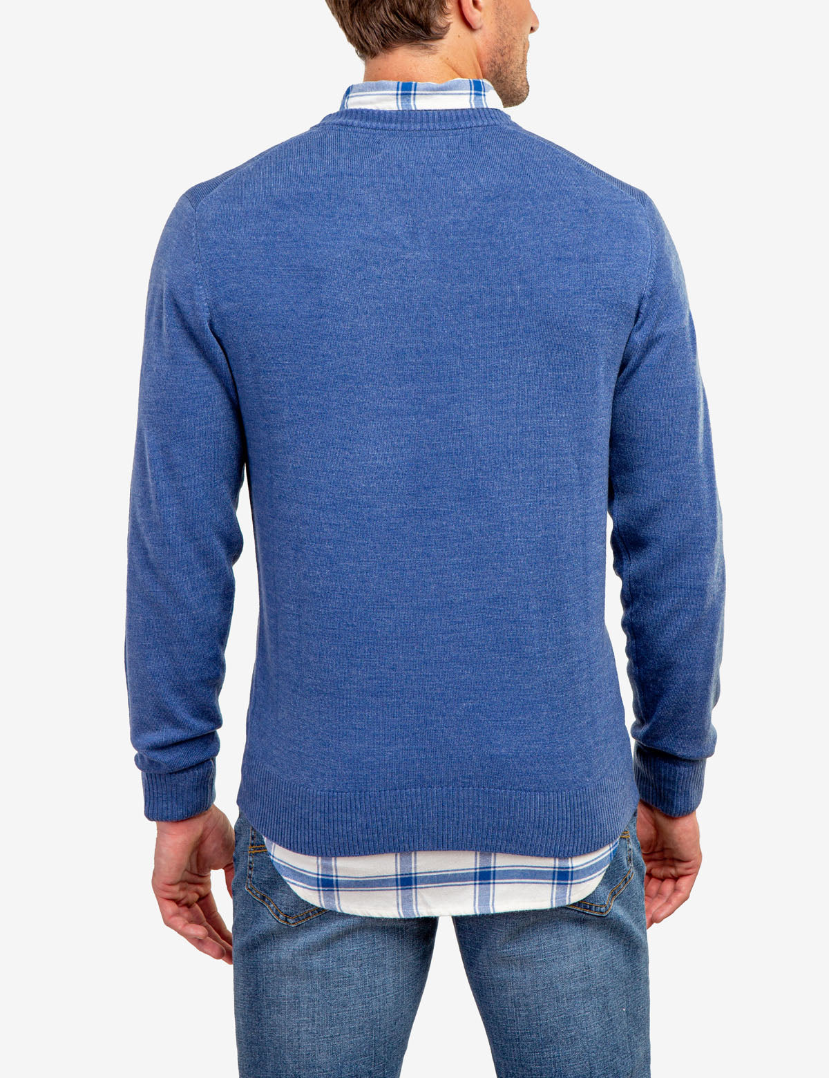 Soft V-Neck Sweater with Rib Knit Cuffs | Acrylic Comfort Wear