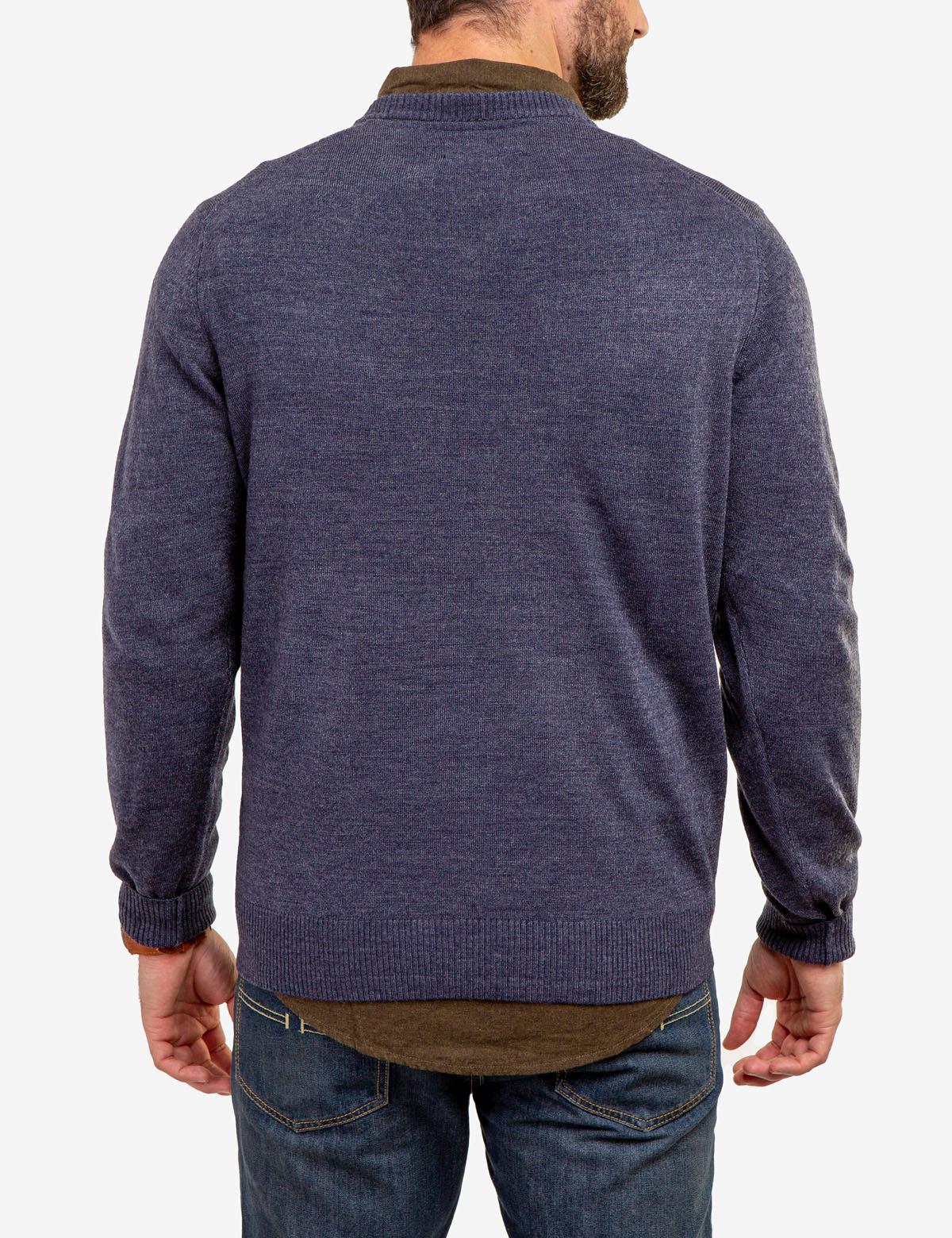Soft V-Neck Sweater with Rib Knit Cuffs | Acrylic Comfort Wear