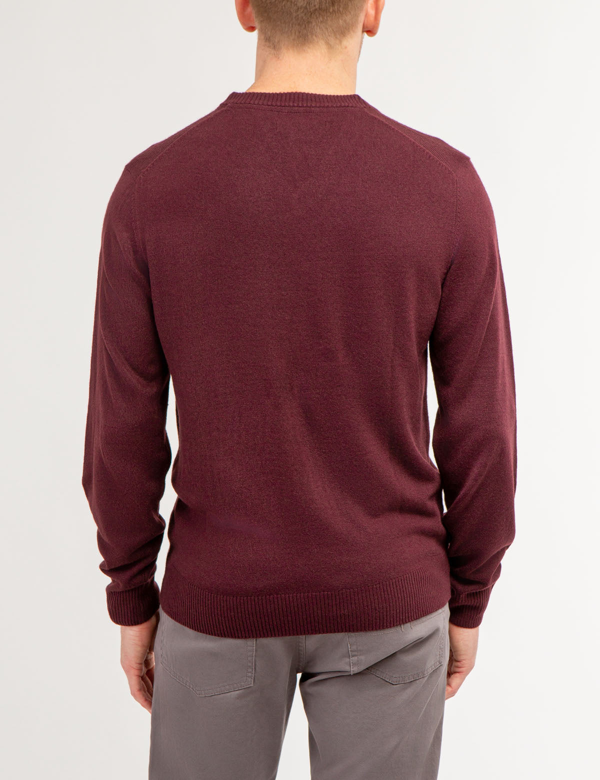 Soft V-Neck Sweater with Rib Knit Cuffs | Acrylic Comfort Wear