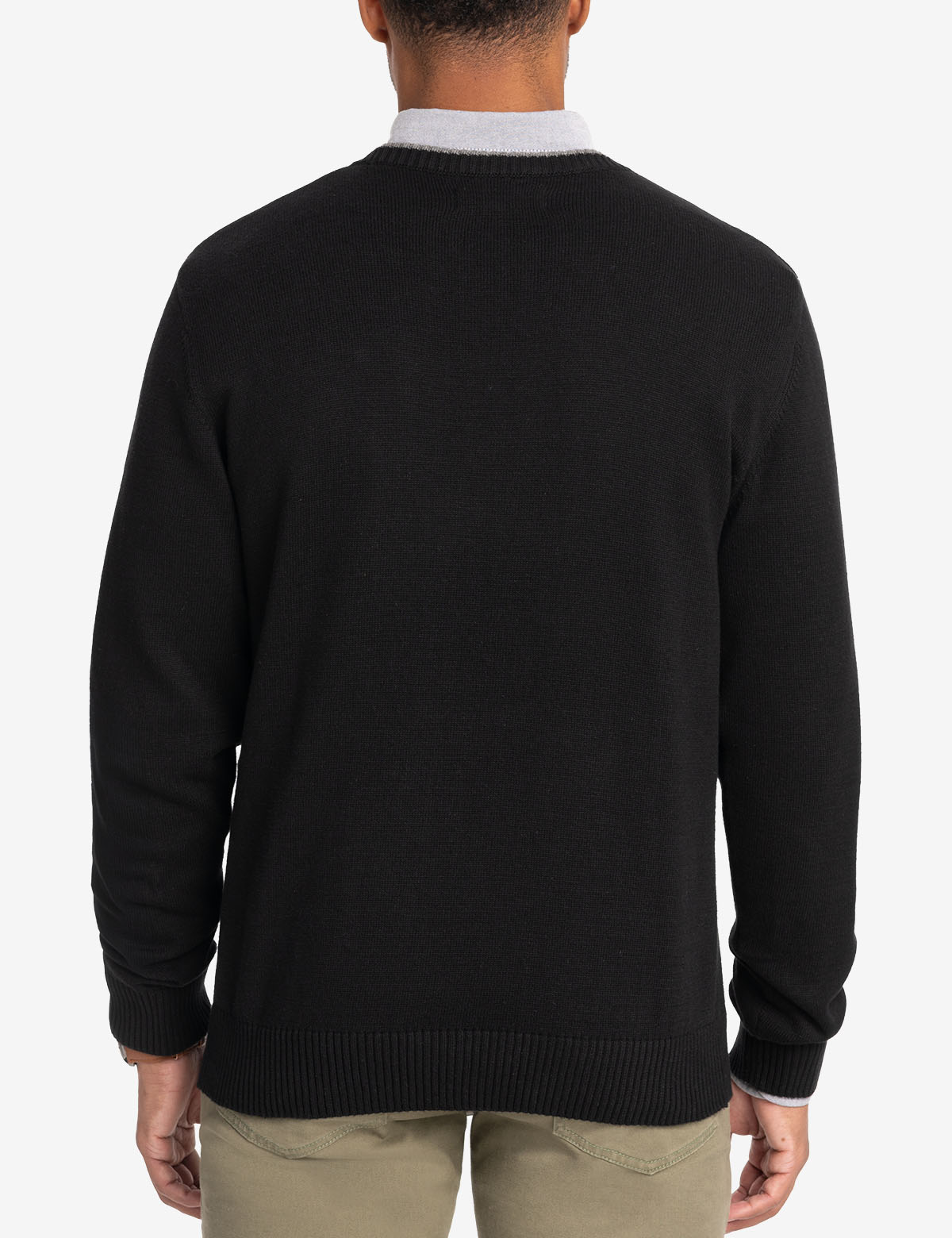 Classic Crew Neck Sweater with Embroidered Logo | Solid Style