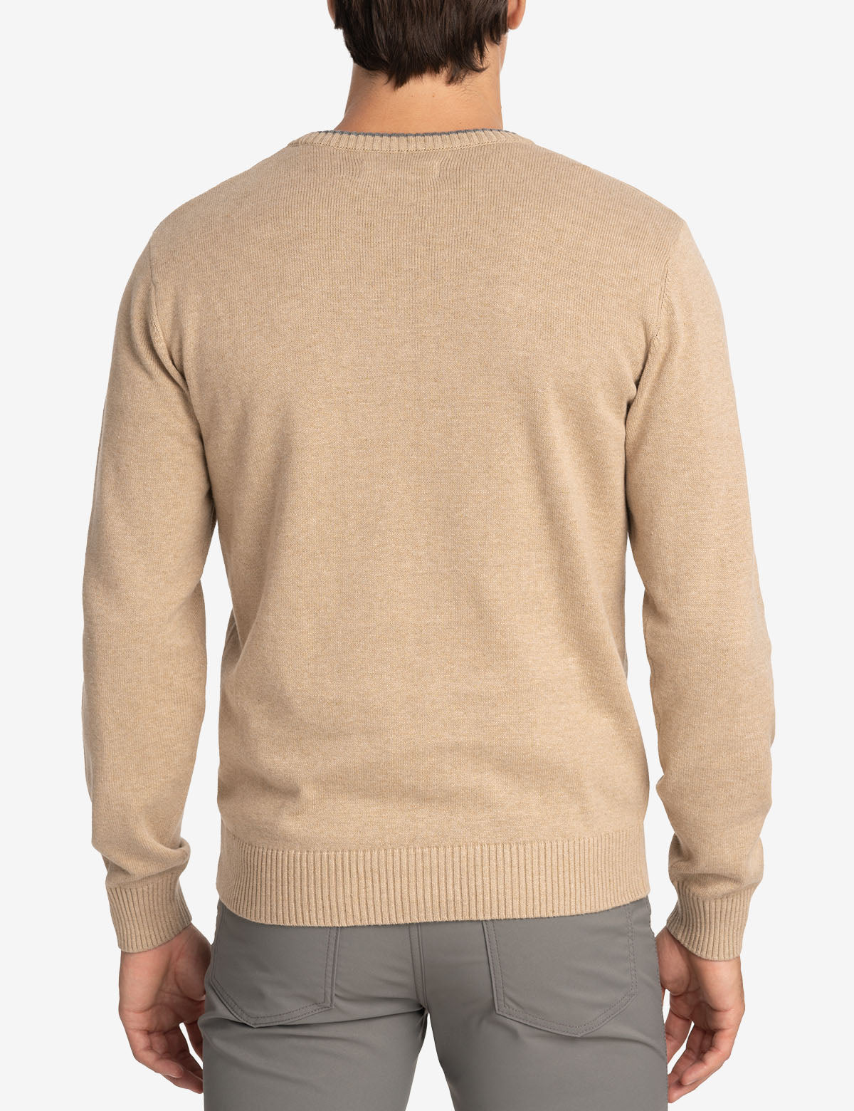 Classic Crew Neck Sweater with Embroidered Logo | Solid Style