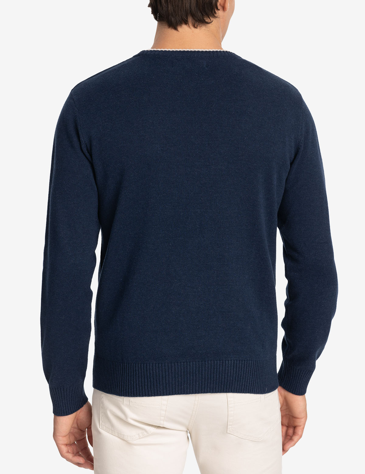 Classic Crew Neck Sweater with Embroidered Logo | Solid Style