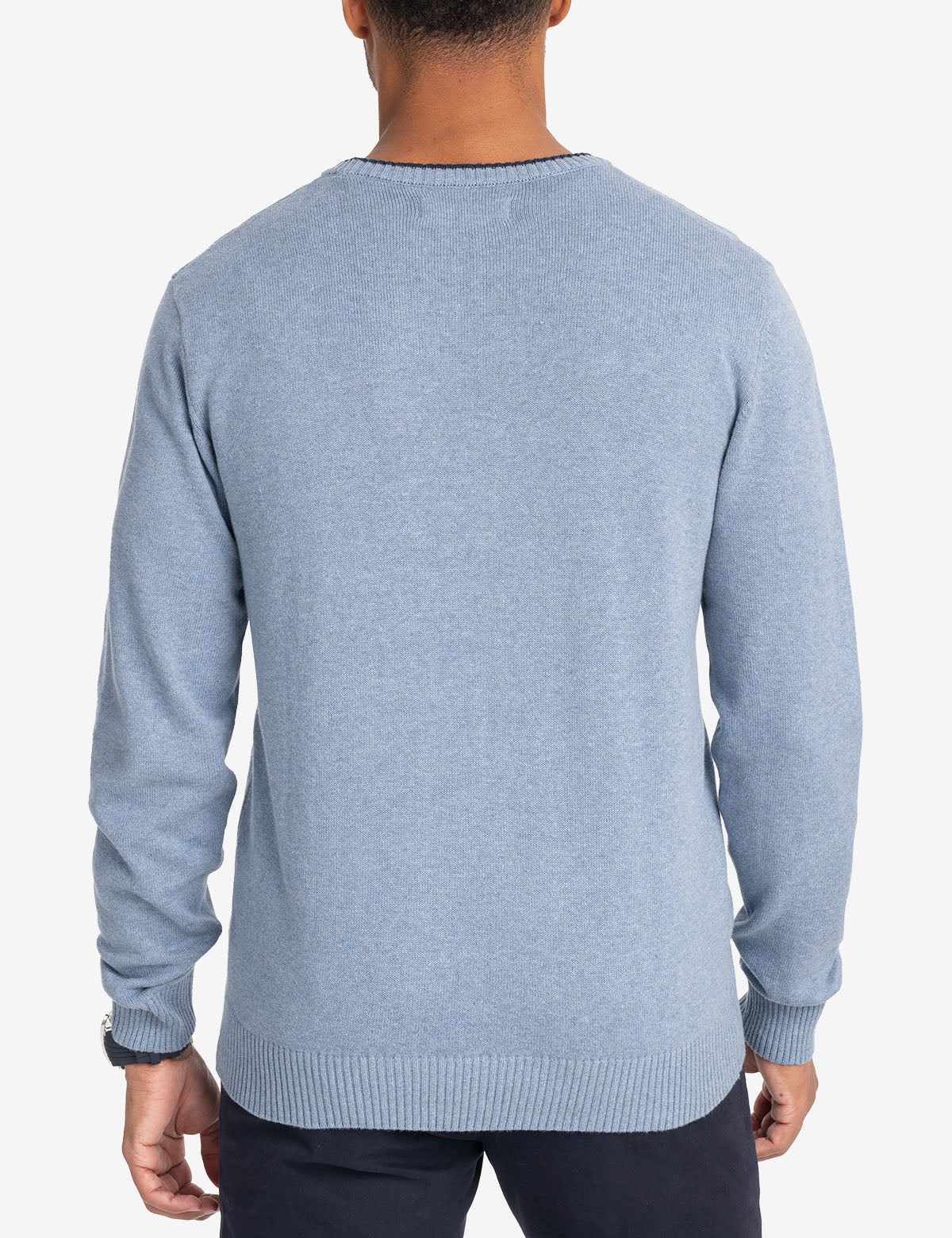Classic Crew Neck Sweater with Embroidered Logo | Solid Style