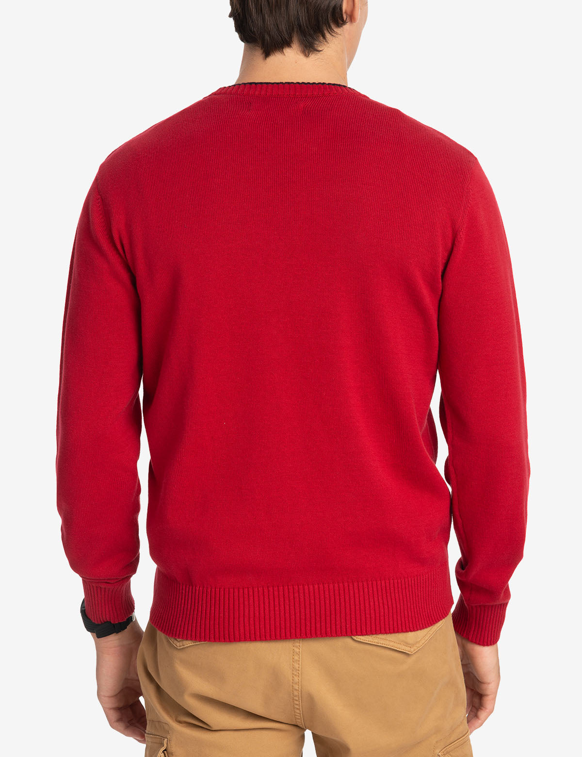 Classic Crew Neck Sweater with Embroidered Logo | Solid Style