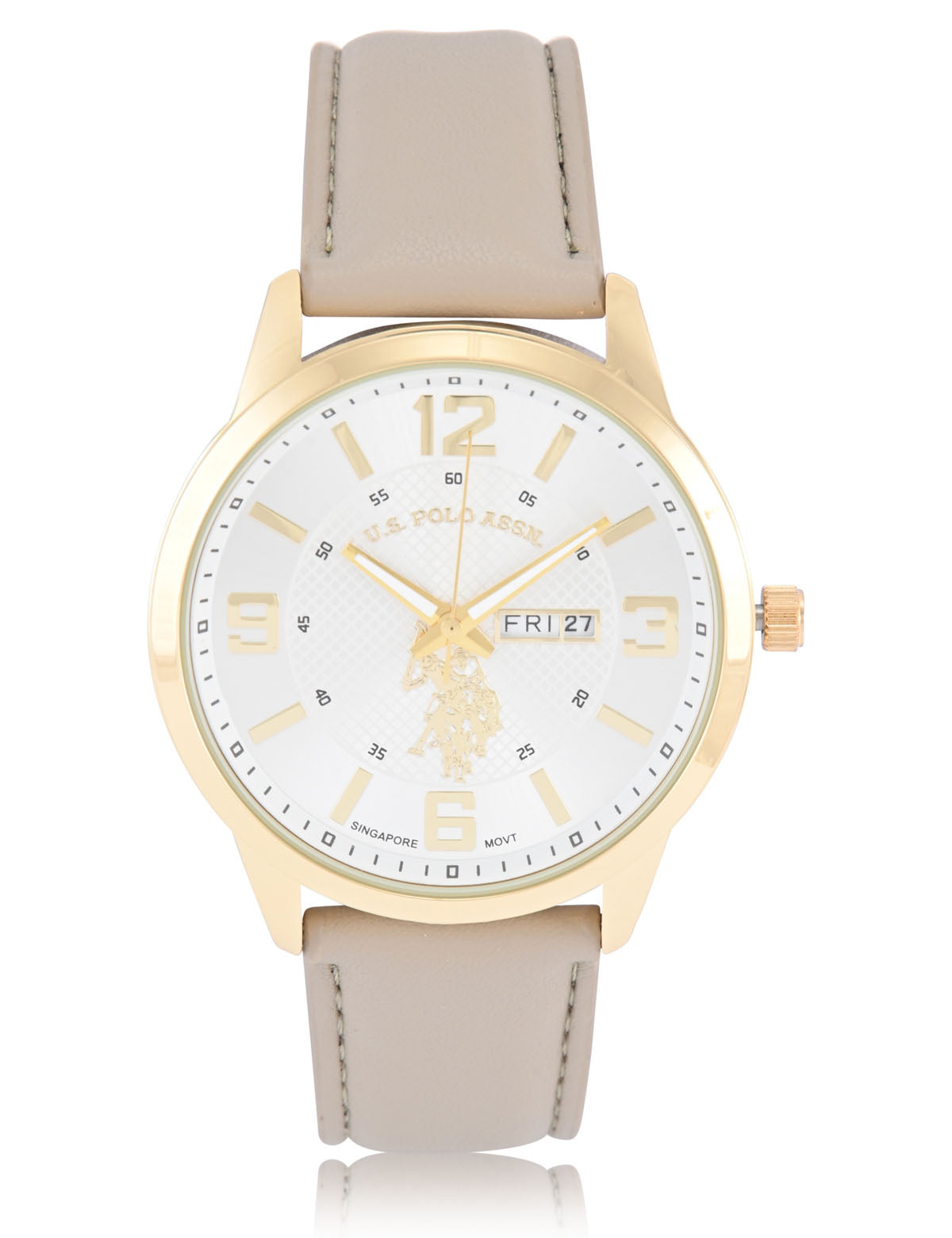 Tan Leather Strap Analog Watch with Gold Accent | Men's Classic Timepiece
