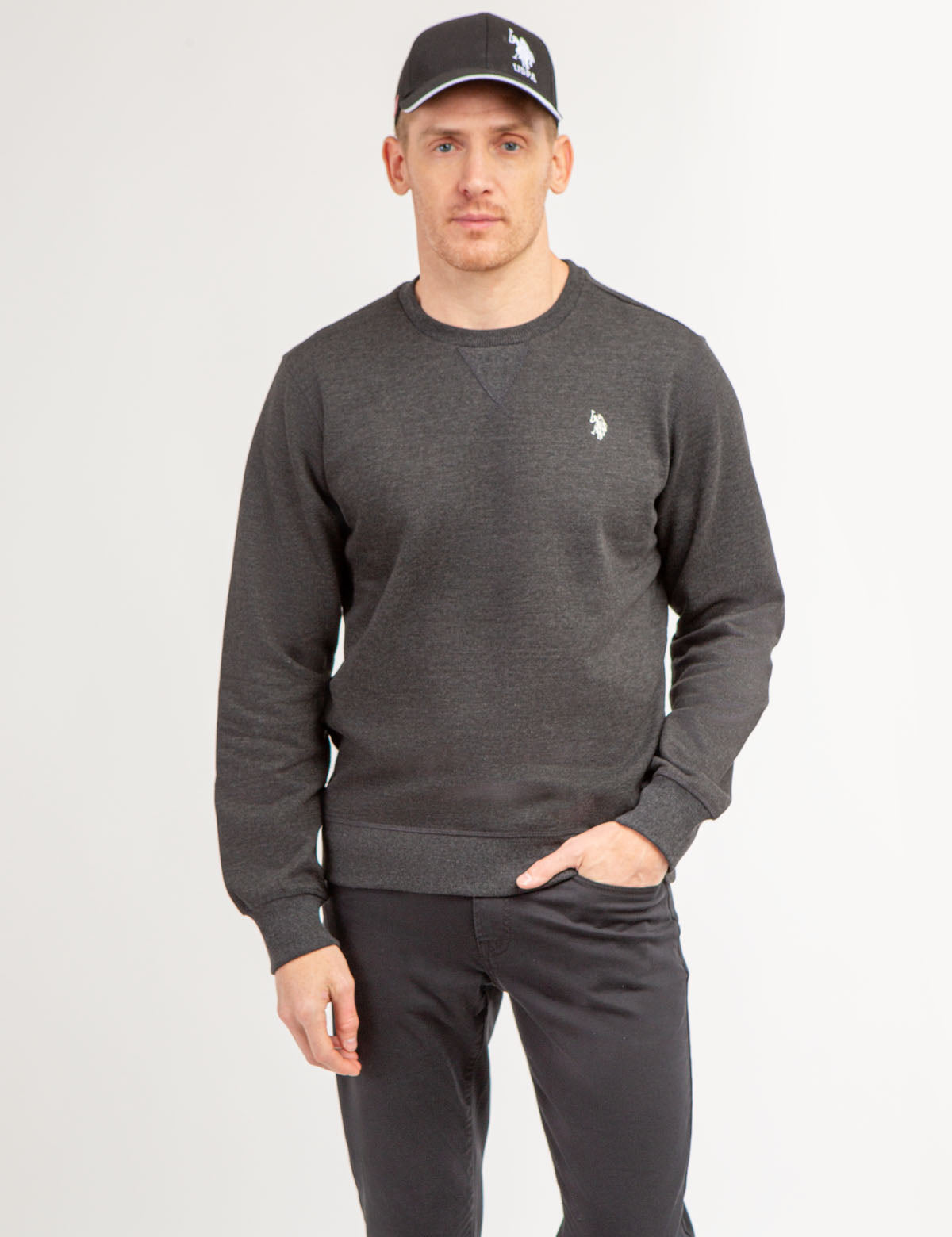 Classic Ribbed Crew Neck Sweatshirt | Solid Cotton Casual Wear