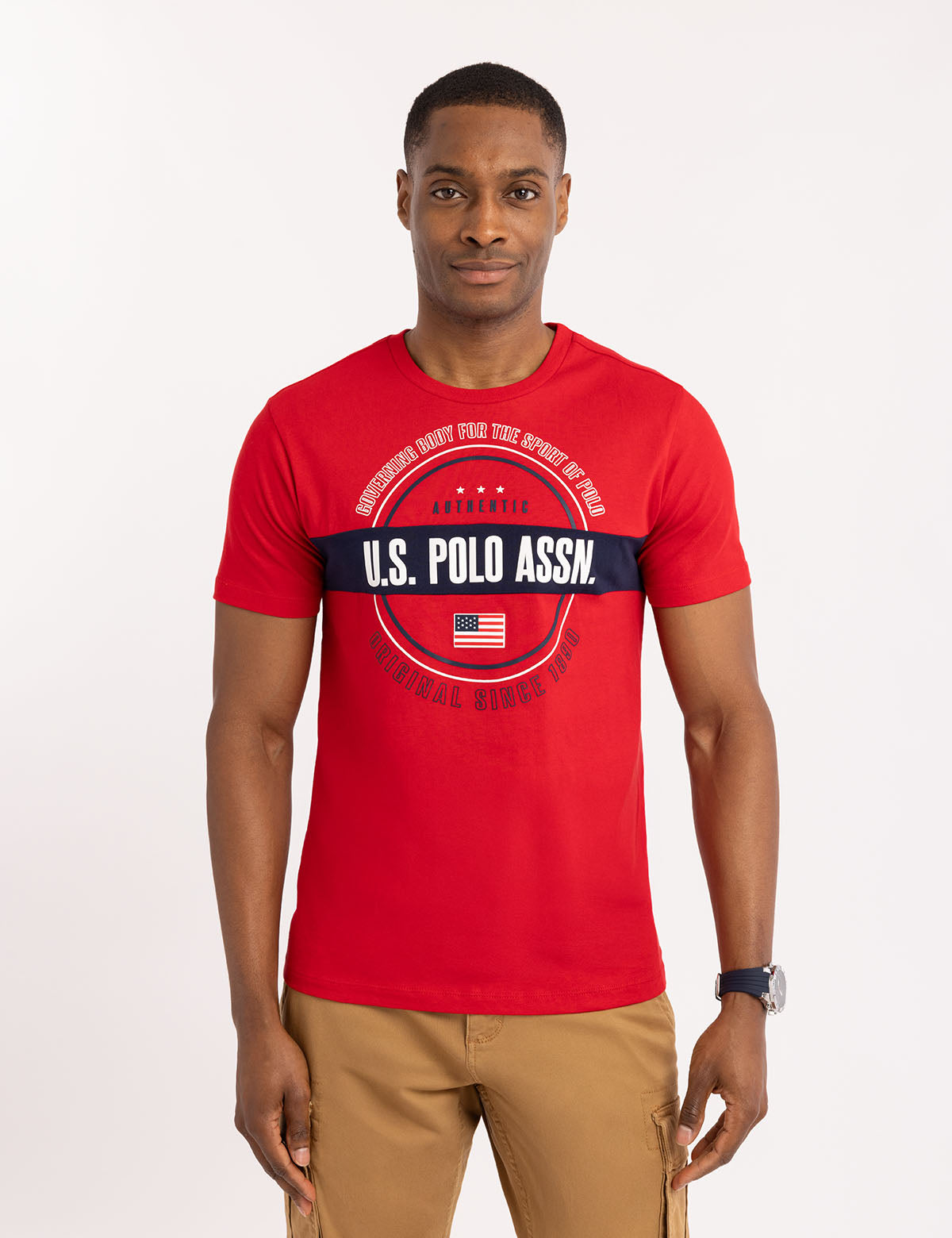 USPA Circle Logo Jersey T-Shirt for Men | Comfort Fit Casual Tee