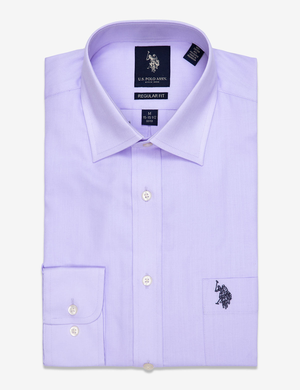 Herringbone Dress Shirt for Men | Button-Up & Easy Care | SOLID