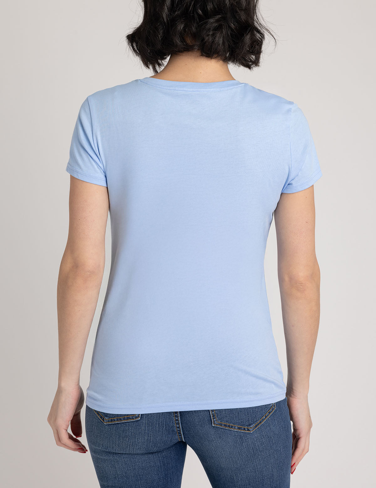 Lace Applique V-Neck T-Shirt for Women | USPA
