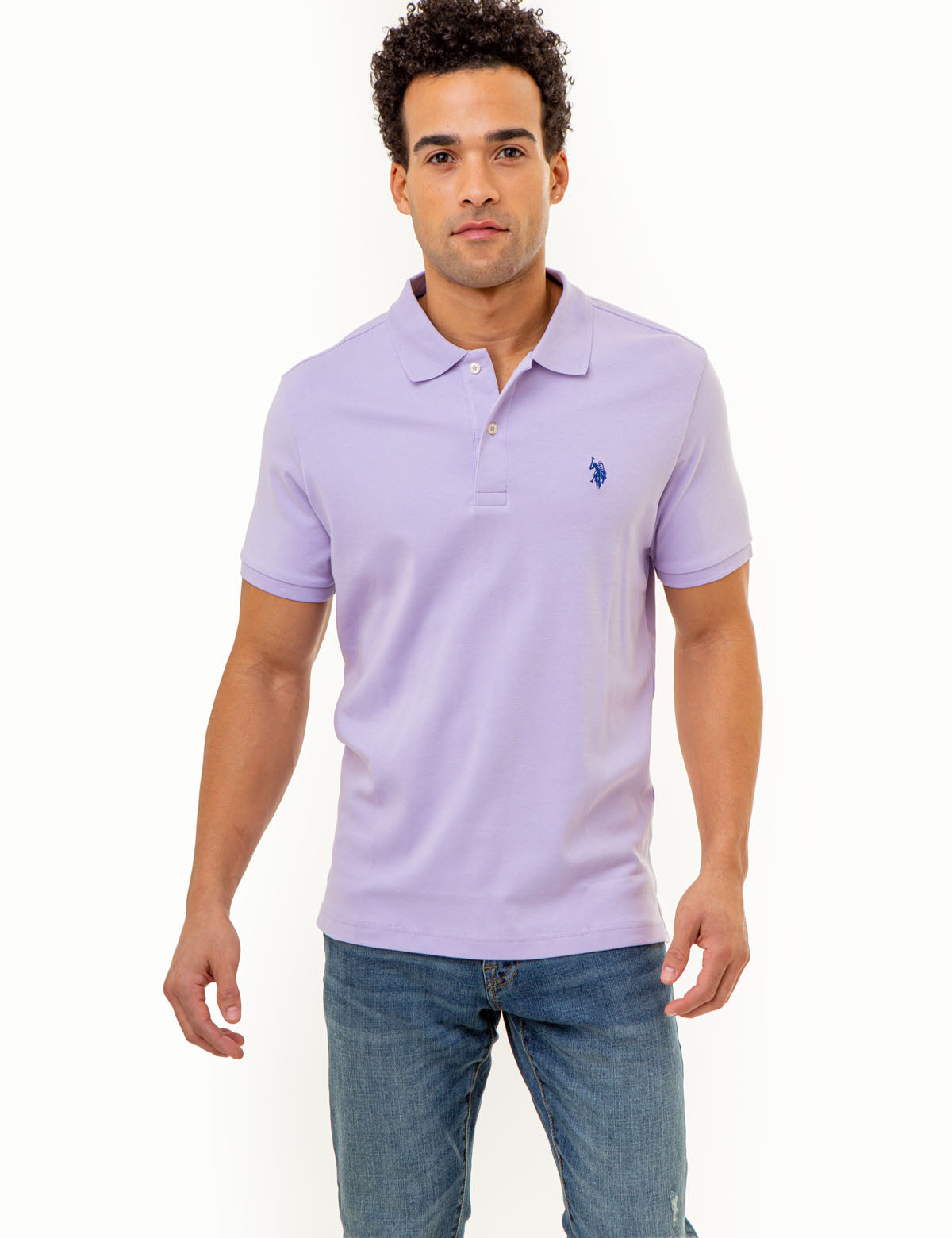 Solid Interlock Polo Shirt for Men | Classic Fit & Breathable Fabric