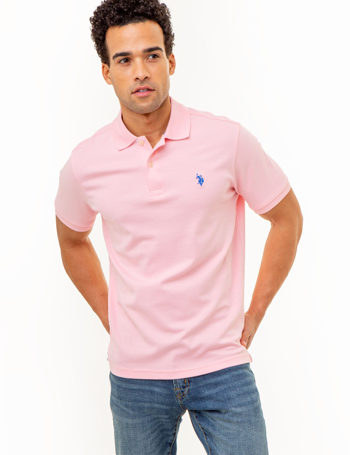 Solid Interlock Polo Shirt for Men | Classic Fit & Breathable Fabric