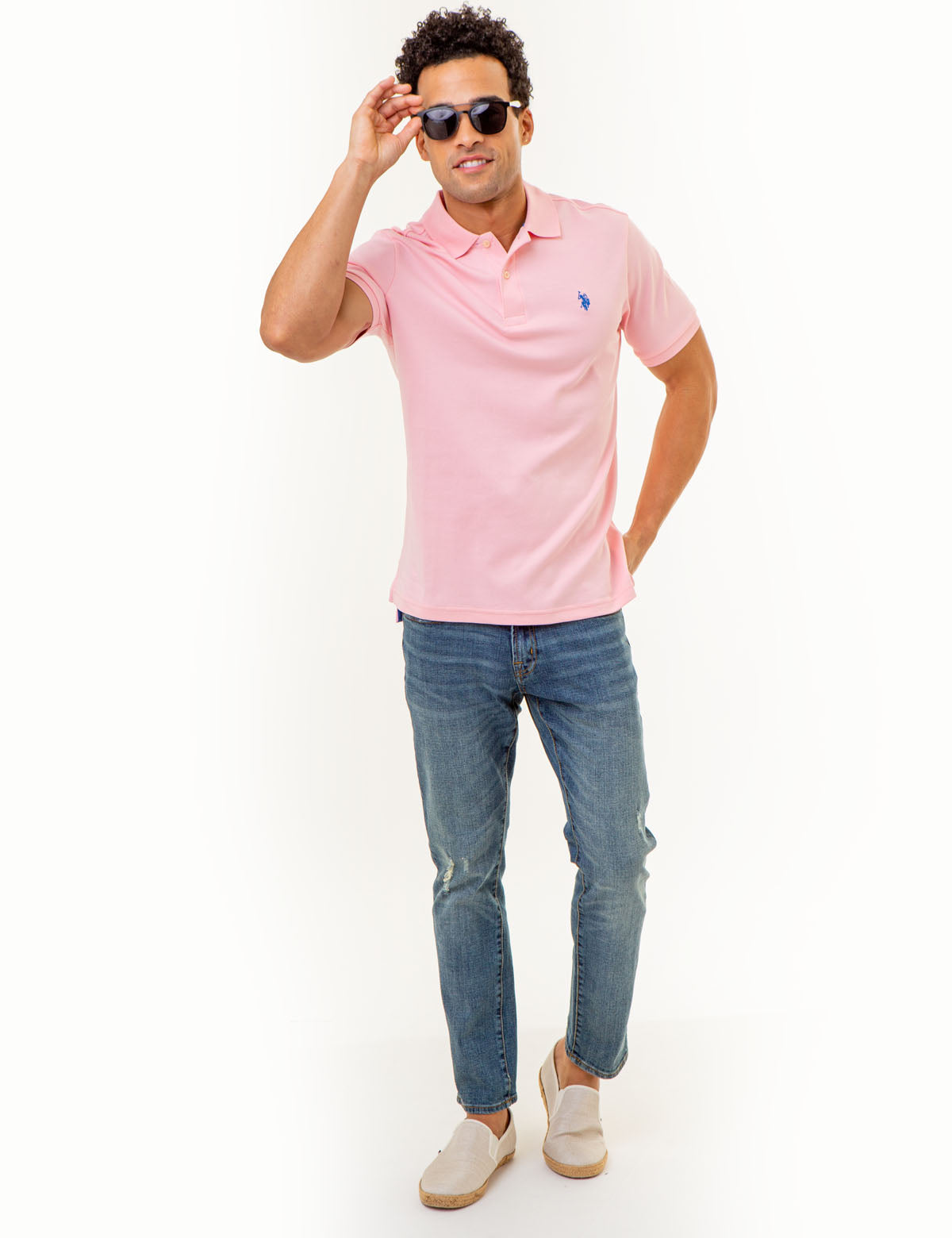 Solid Interlock Polo Shirt for Men | Classic Fit & Breathable Fabric