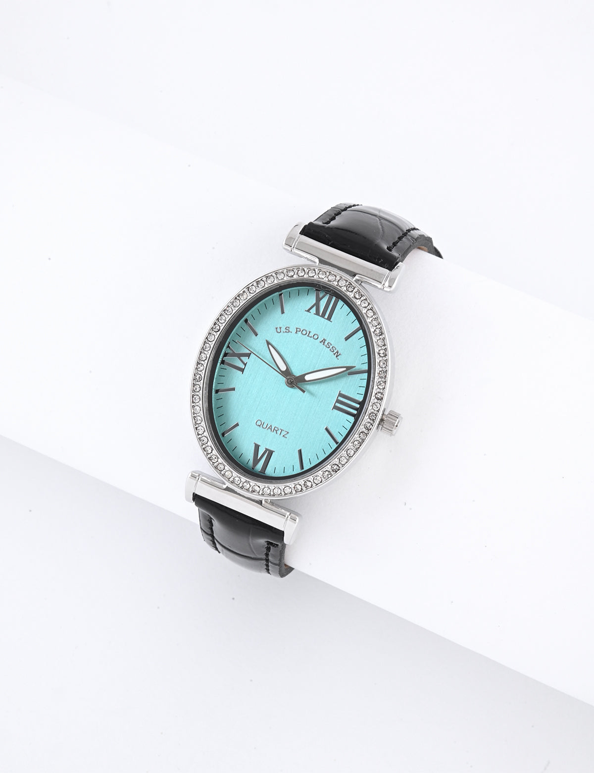 Black Embossed Strap Watch for Women | ElegantTime