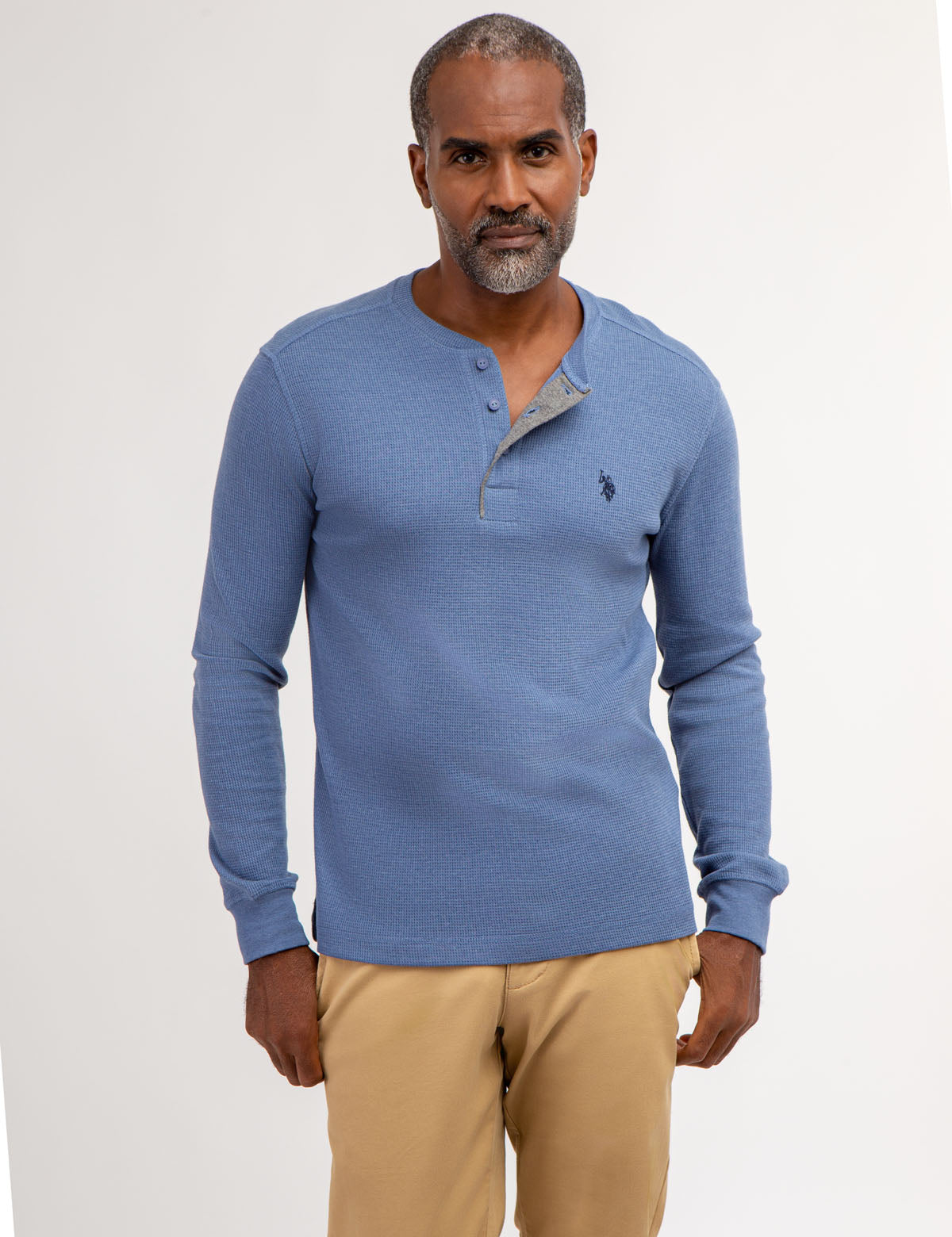 Thermal Henley Shirt for Men | Solid Long Sleeve Base Layer