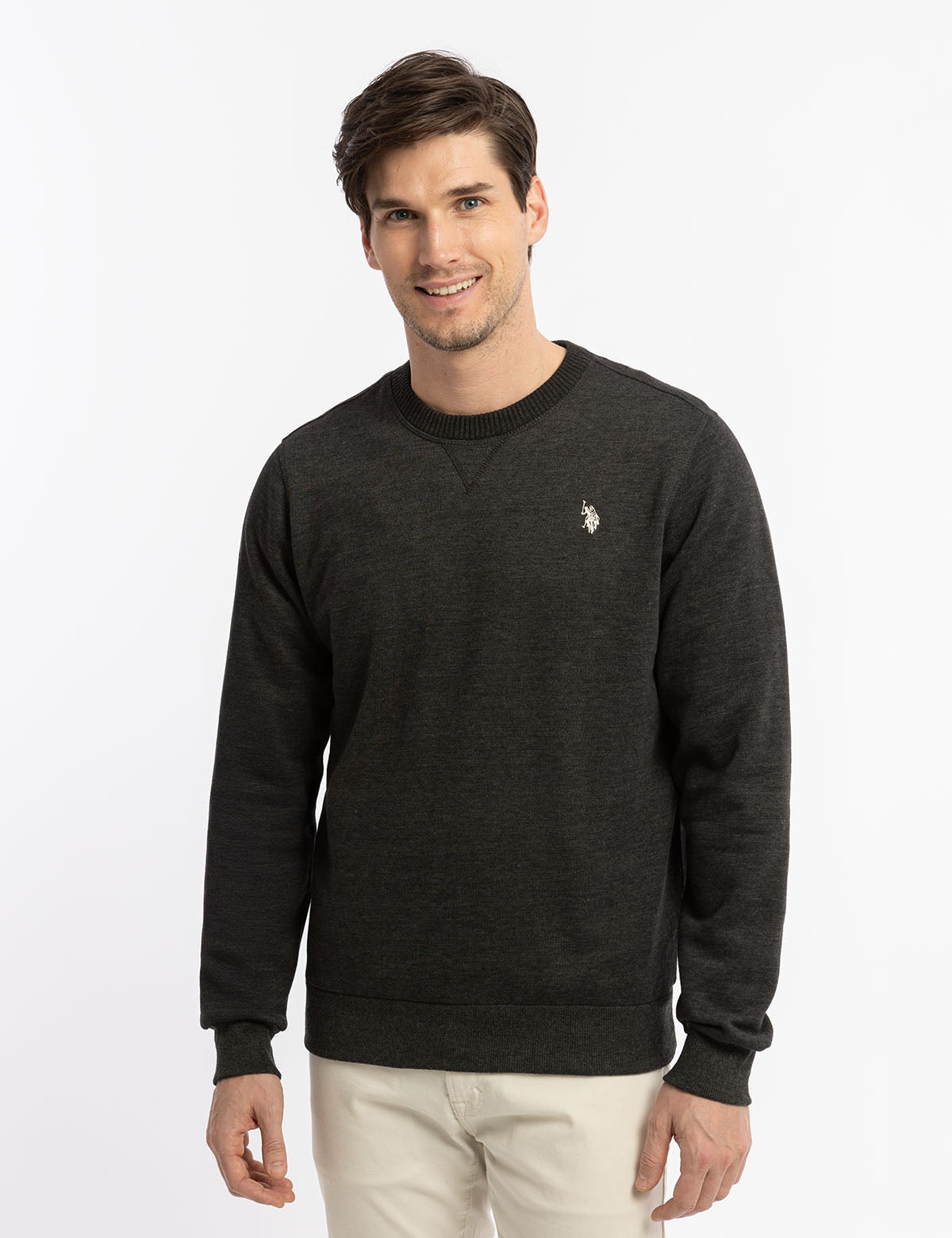 Soft Fleece Crew Neck Pullover | Peached Solid Sweater
