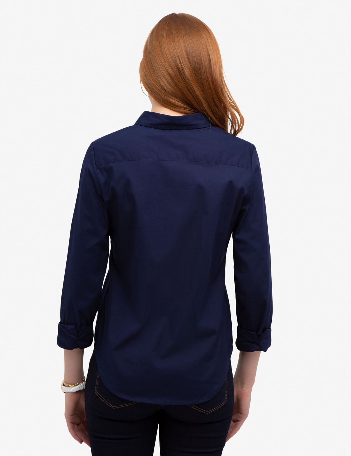 Classic Oxford Shirt with Button-Up Front & Stretch Fabric | Solid Poplin