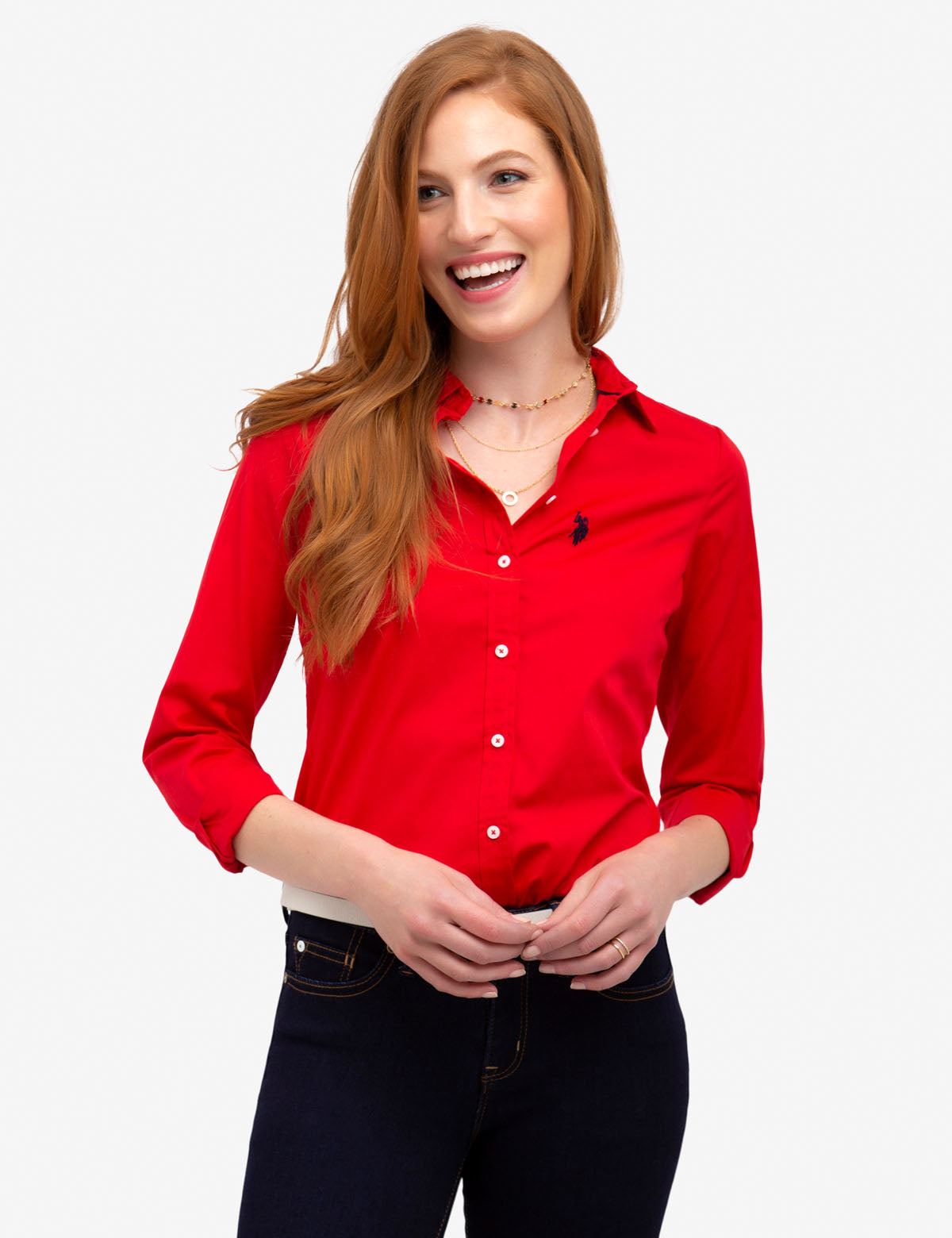 Classic Oxford Shirt with Button-Up Front & Stretch Fabric | Solid Poplin