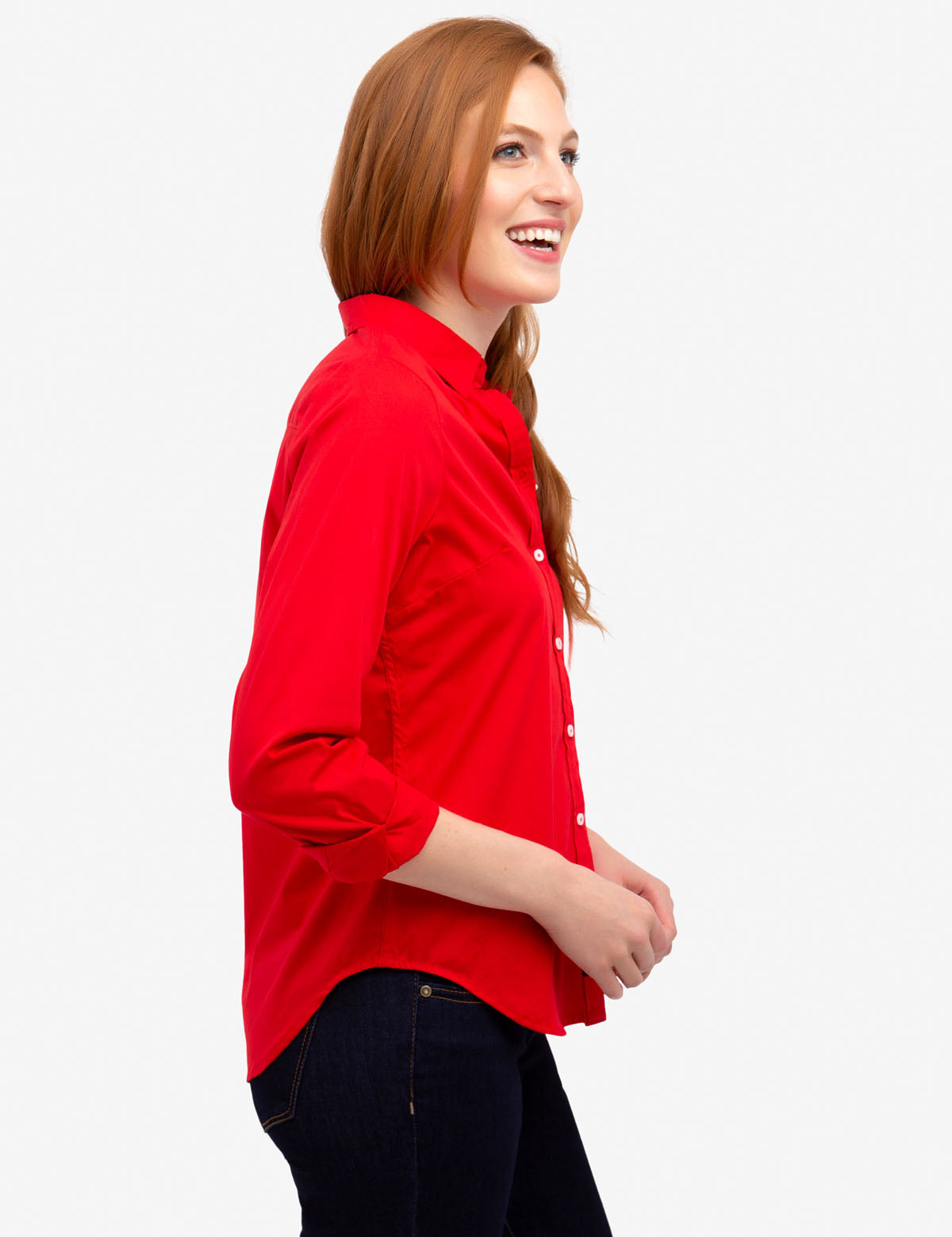 Classic Oxford Shirt with Button-Up Front & Stretch Fabric | Solid Poplin