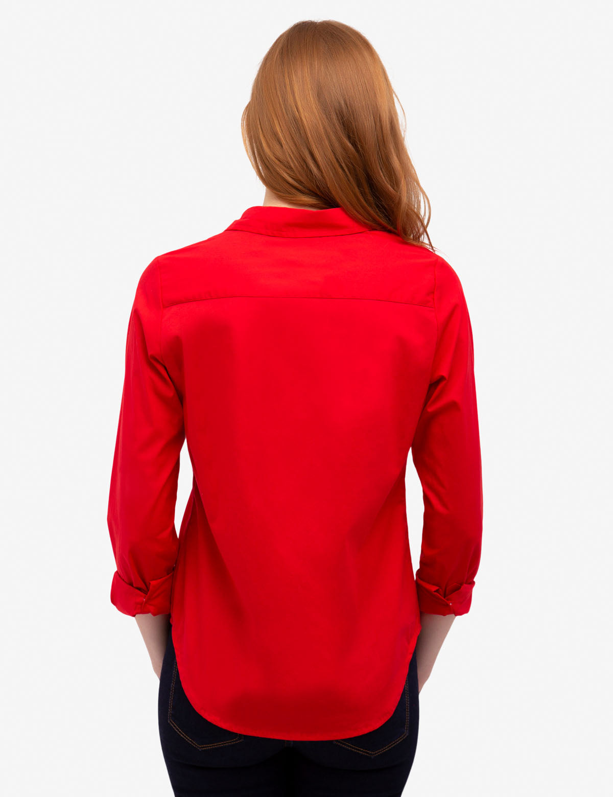 Classic Oxford Shirt with Button-Up Front & Stretch Fabric | Solid Poplin