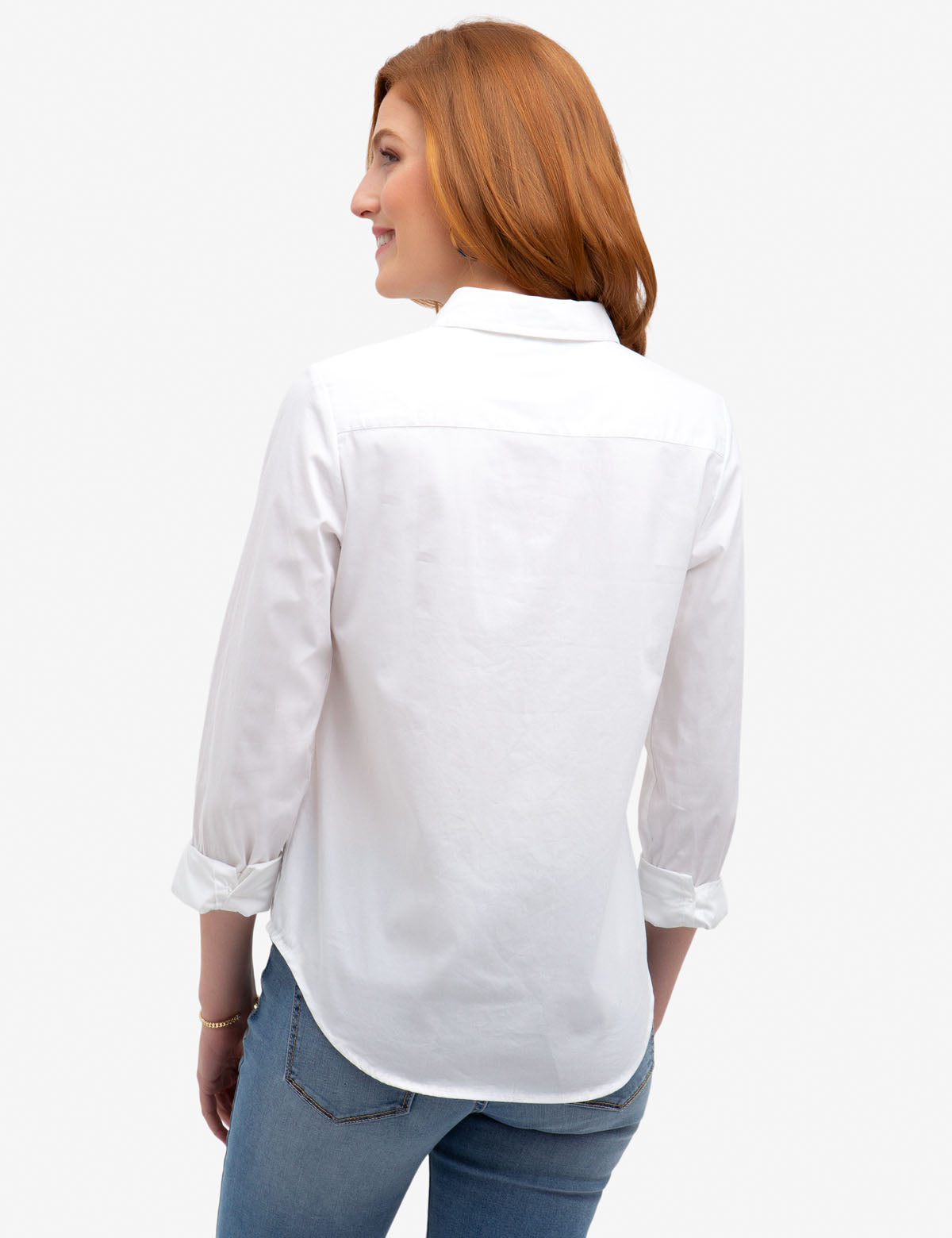 Classic Oxford Shirt with Button-Up Front & Stretch Fabric | Solid Poplin