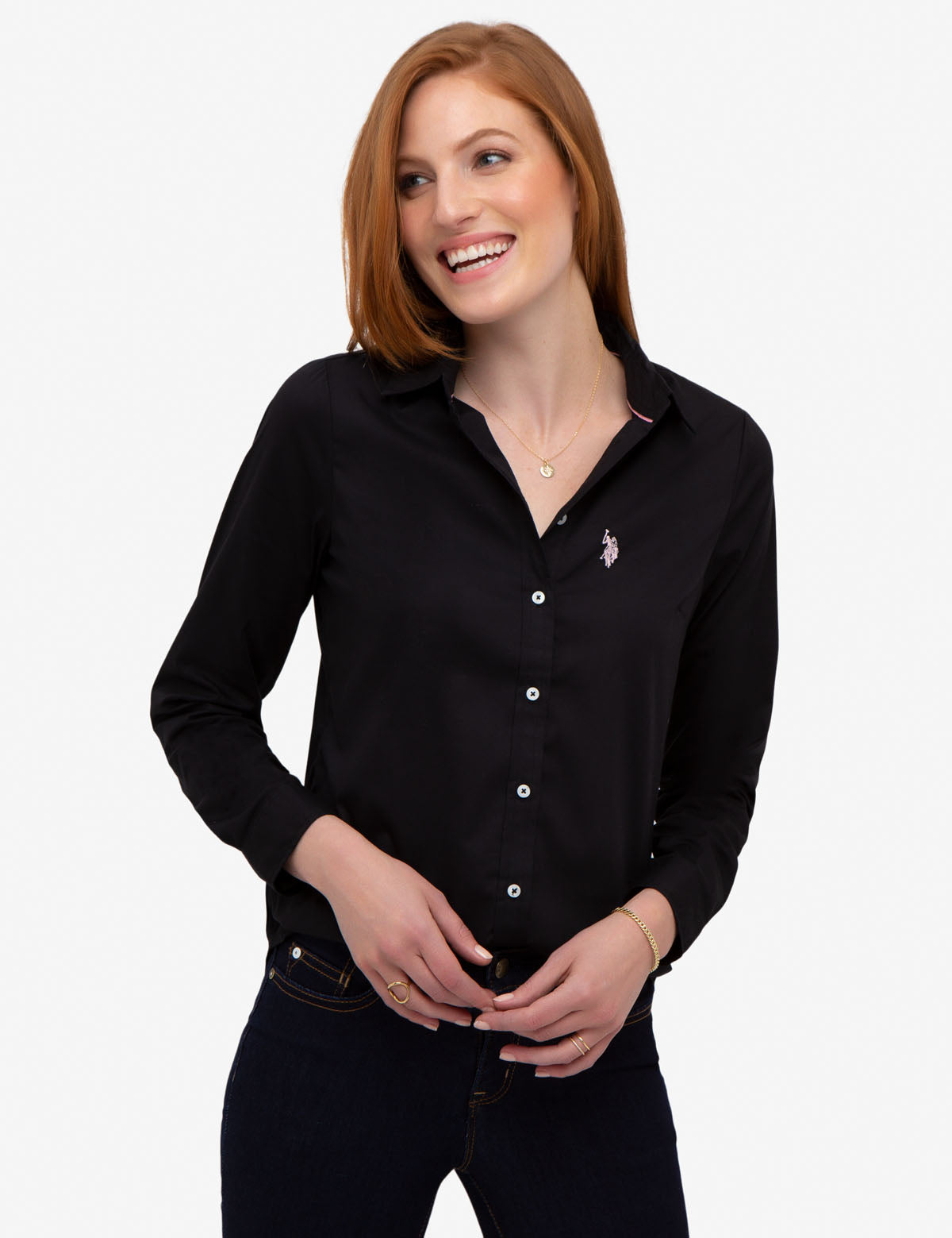 Classic Oxford Shirt with Button-Up Front & Stretch Fabric | Solid Poplin